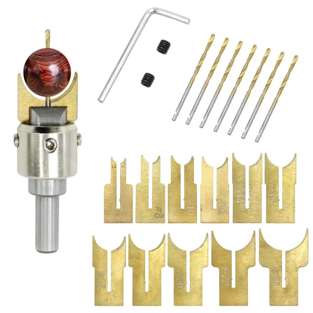 Dameing Wooden Bead Maker Beads Drill Bit 6-25Mm Carbide Ball Blade Milling Cutter Set 24Pcs Cemented Spherical Buddha Woodworking Tool Kit