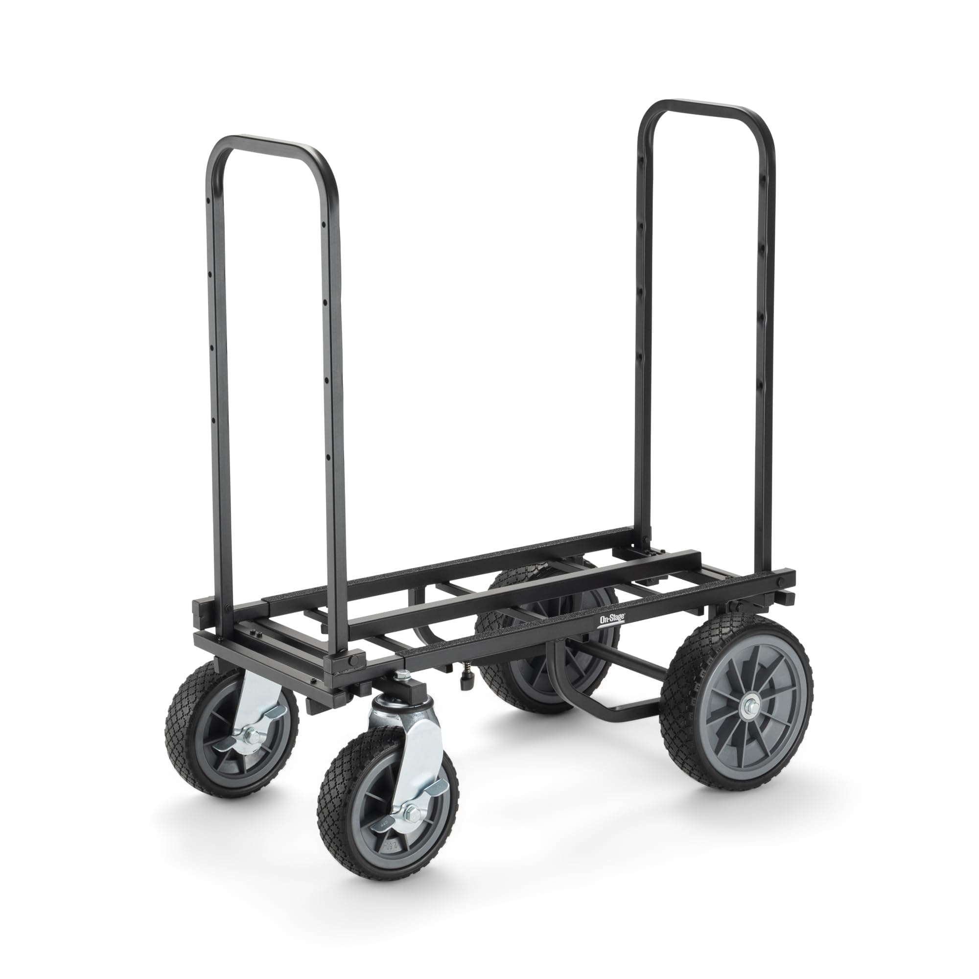 On-Stage UTC5500 All-Terrain Utility Cart (Rolling Dolly Handcart, Heavy-Duty Transportation, Load in and Load Out Equipment, Adjustable Length, Treaded Wheels and Locking Casters, Black Finish)