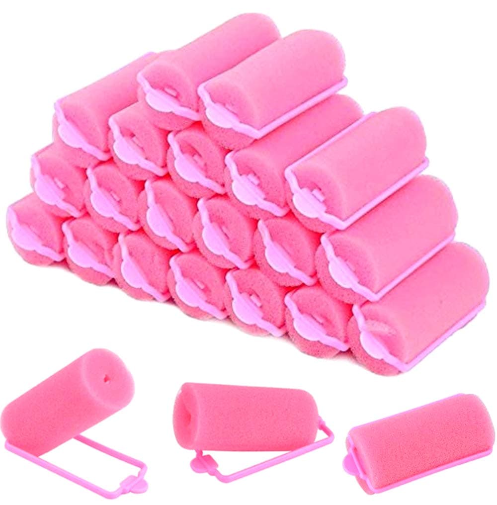 wordmo 30 Pieces Foam Sponge Hair Rollers Pink Hair Rollers Soft Sponge Curlers Do Not Hurt Hair DIY Styling Hairdressing Tools for Women and Kids (25 mm)