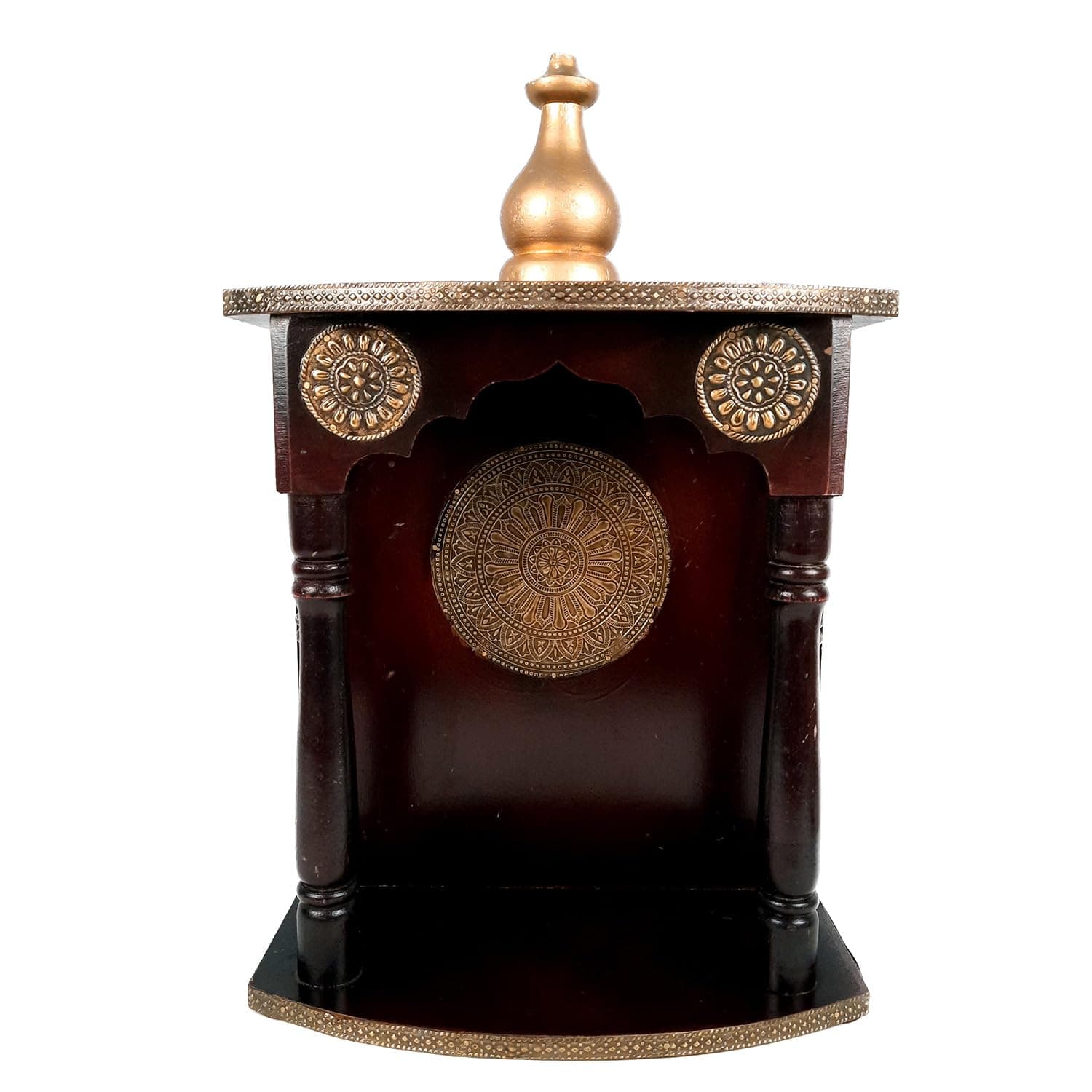 Apka Mart The Online Shop Pooja Mandir | Home Temple Wooden Wall Mounted | Hanging Puja Stand/Unit Big with Detachable Gumbad - for God, House, Puja Ghar, Office & Shop - 18 Inch