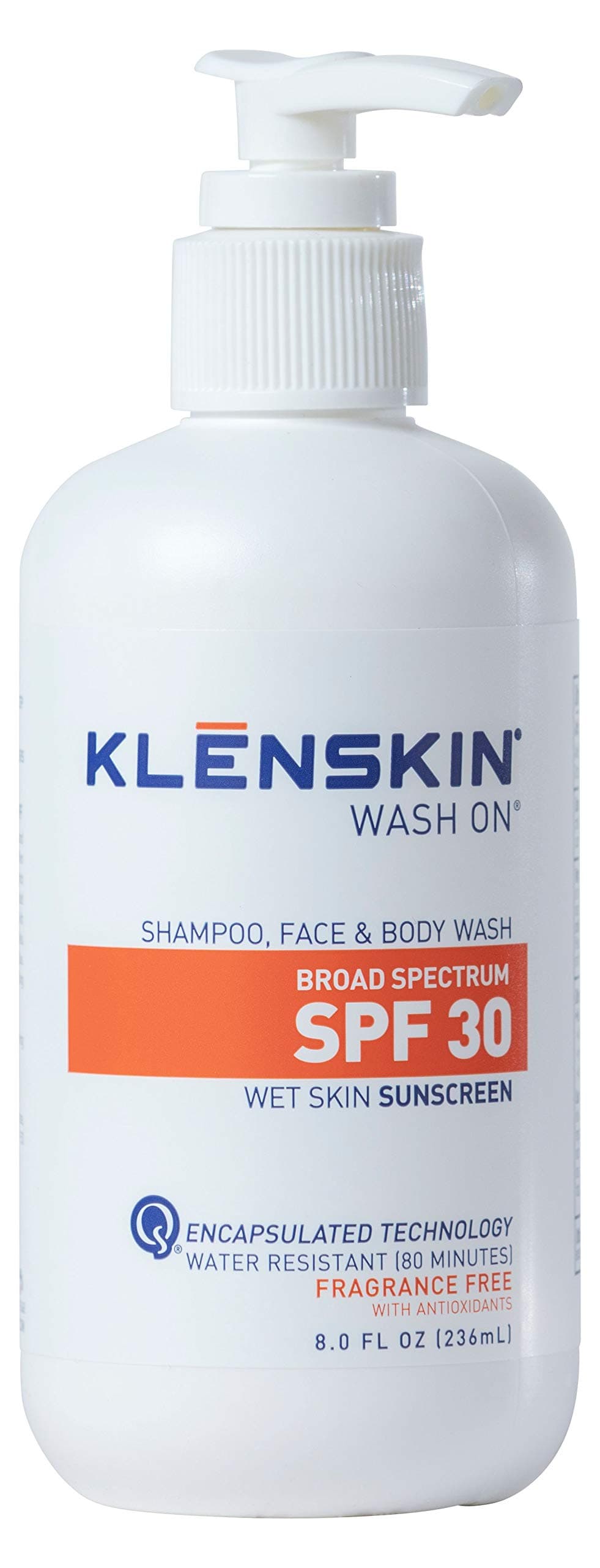Body Wash with SPF 30 Sunscreen, Water Resistant Sun Protection for Scalp, Face, Body, 8oz
