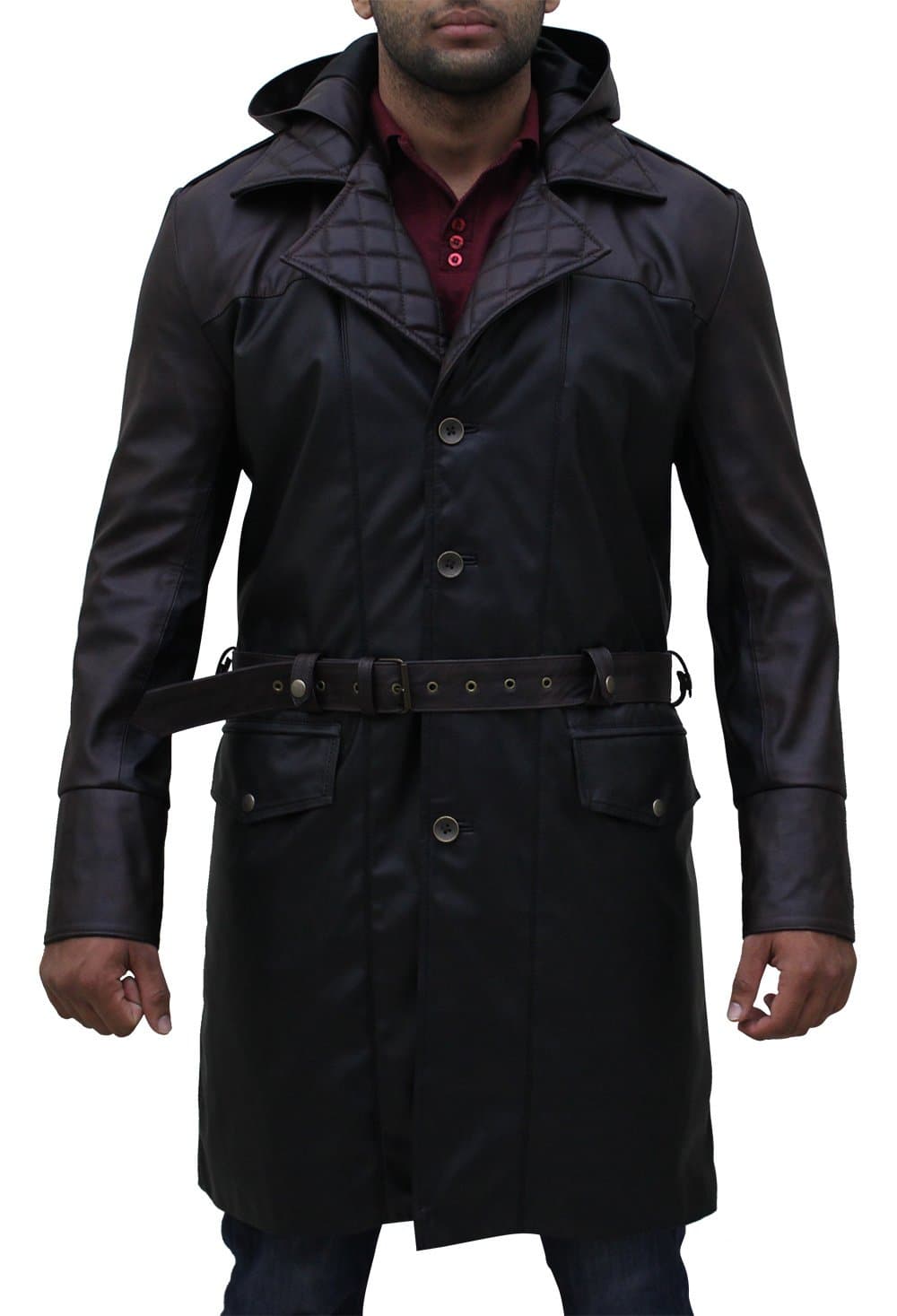eGeniusAssassin’s Creed Jacob Frye Syndicate Belted Black Leather Trench Coat | Assassin Coat, XXS-3XL