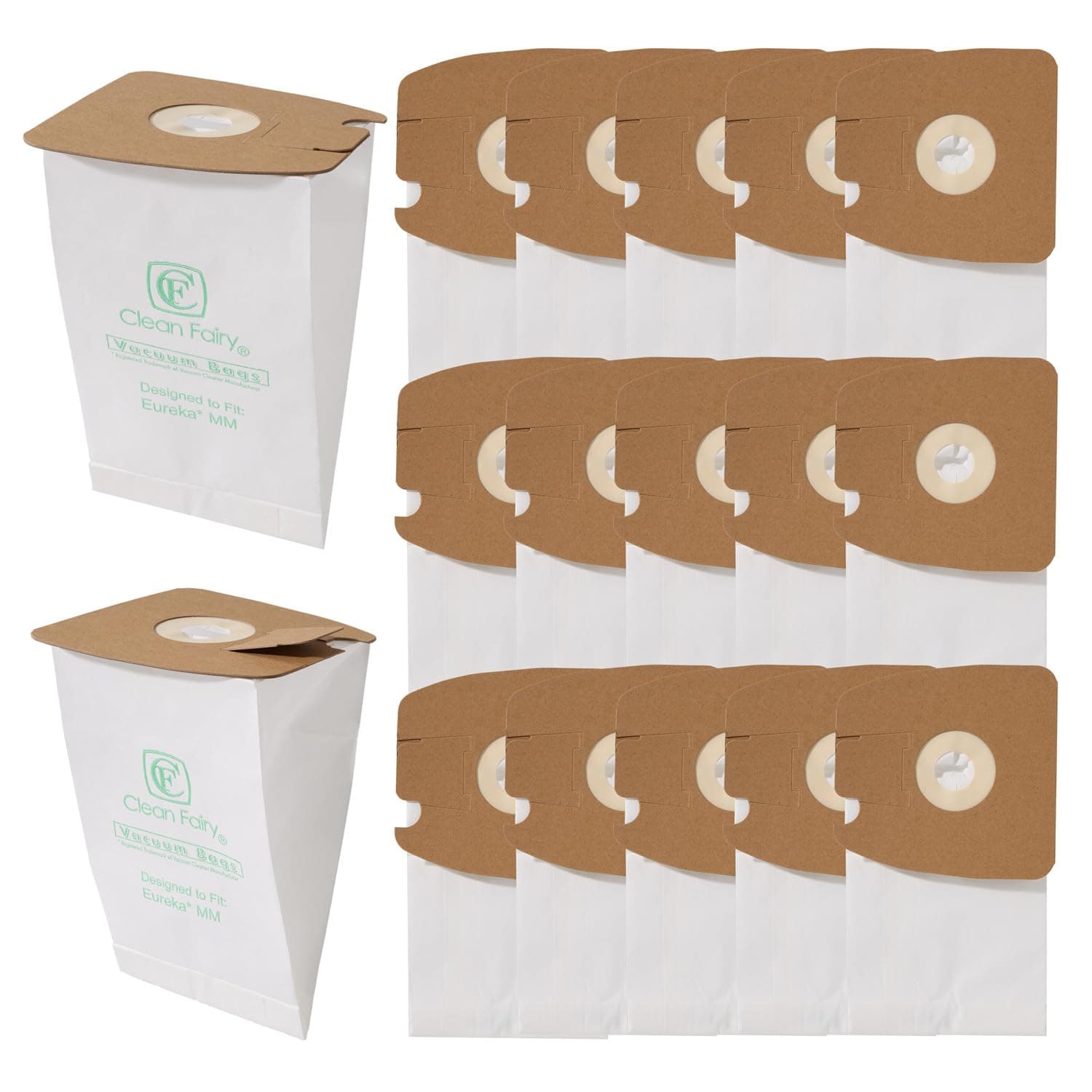CF Clean Fairy 15Pack Vacuum Cleaner Bags Compatible with Eureka Mighty Mite 3670 3680 4100 S4170 4300-4600 5180 Series Canister Models Replacement for Eureka MM 60295A 60295B 60295C