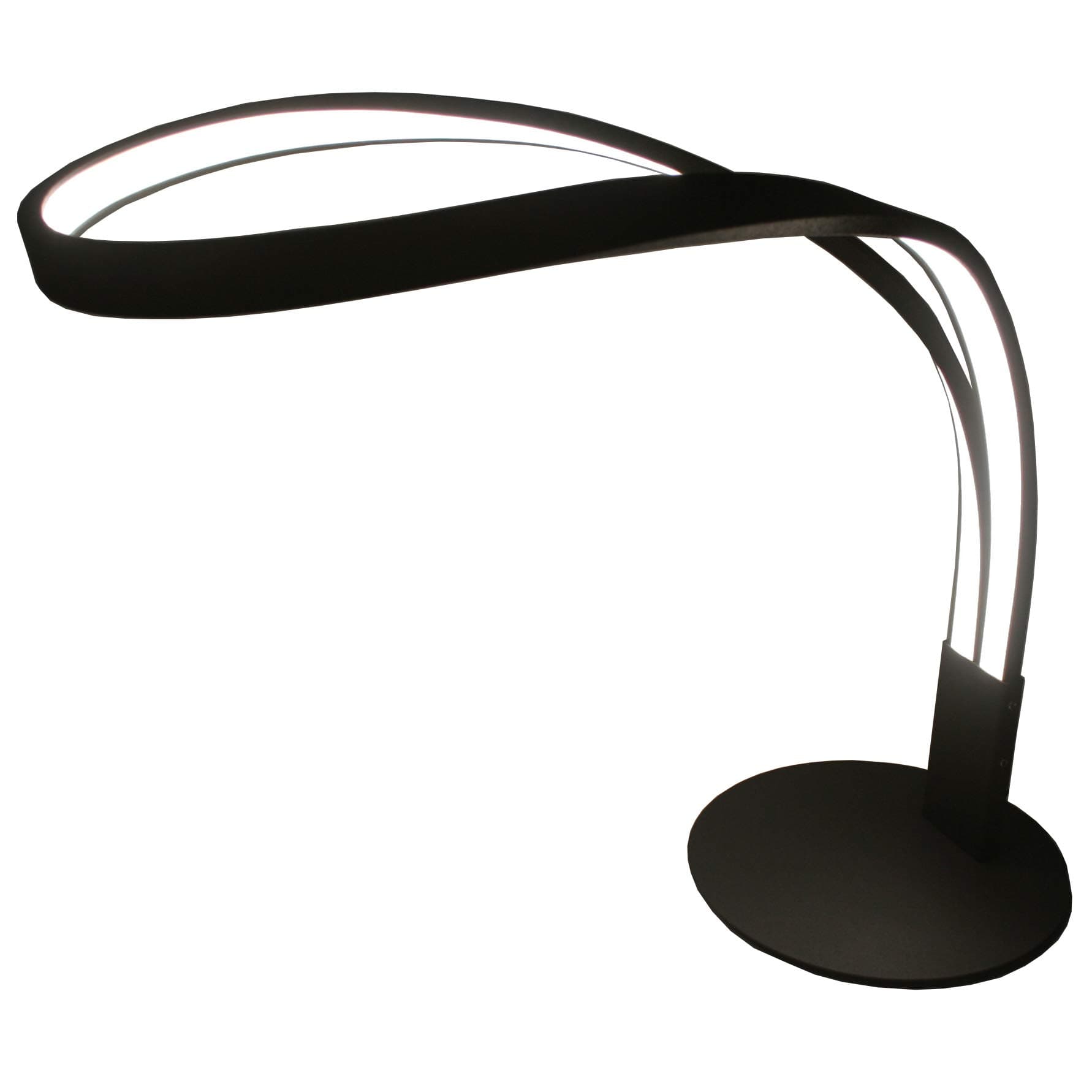 SkyeyArc Arc LED Table Lamp, Curved LED Desk Lamp, Contemporary Minimalist Lighting Design, Stepless Dimmable Light, Natural White Light, 9W, Black