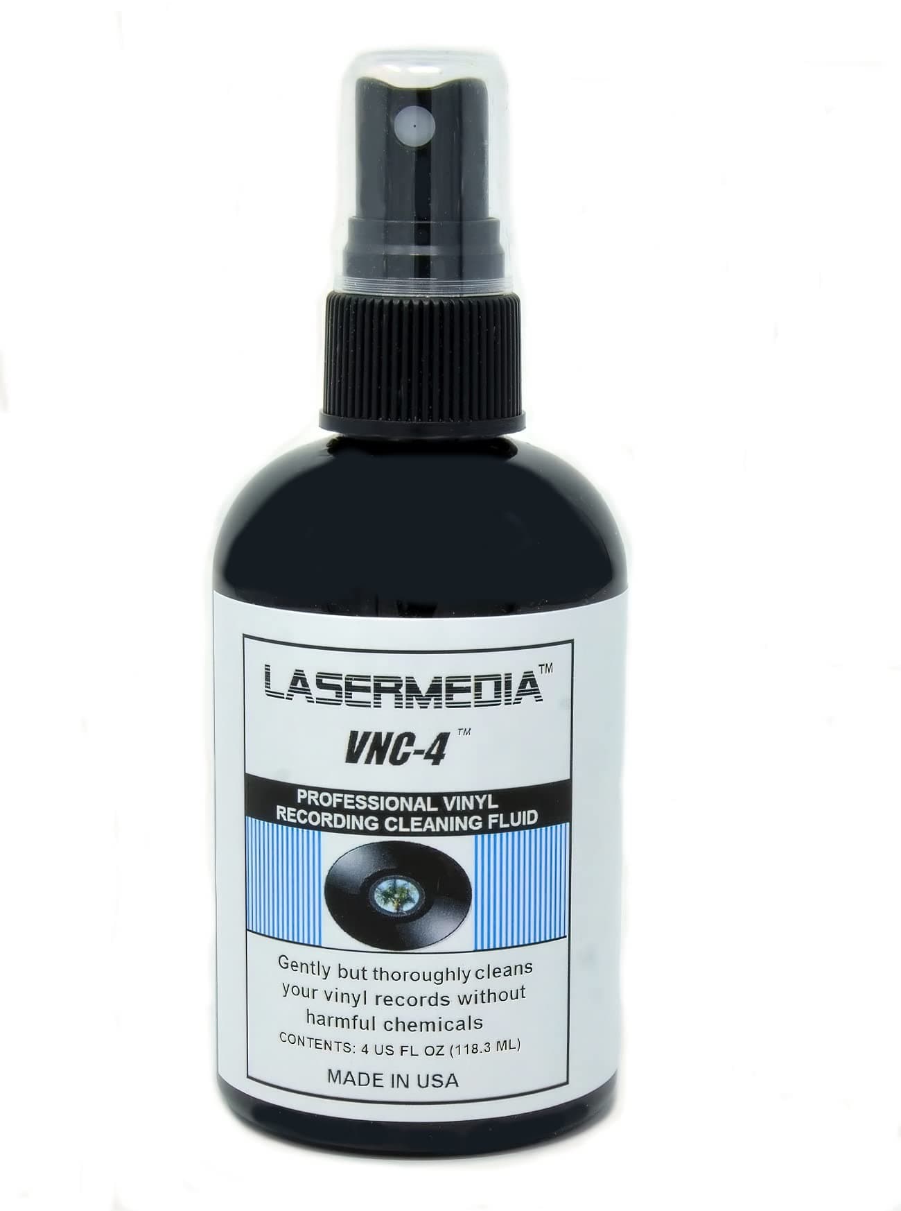Lasermedia VNC-4 Professional Vinyl Record Cleaning Fluid 4 Oz Spray Bottle