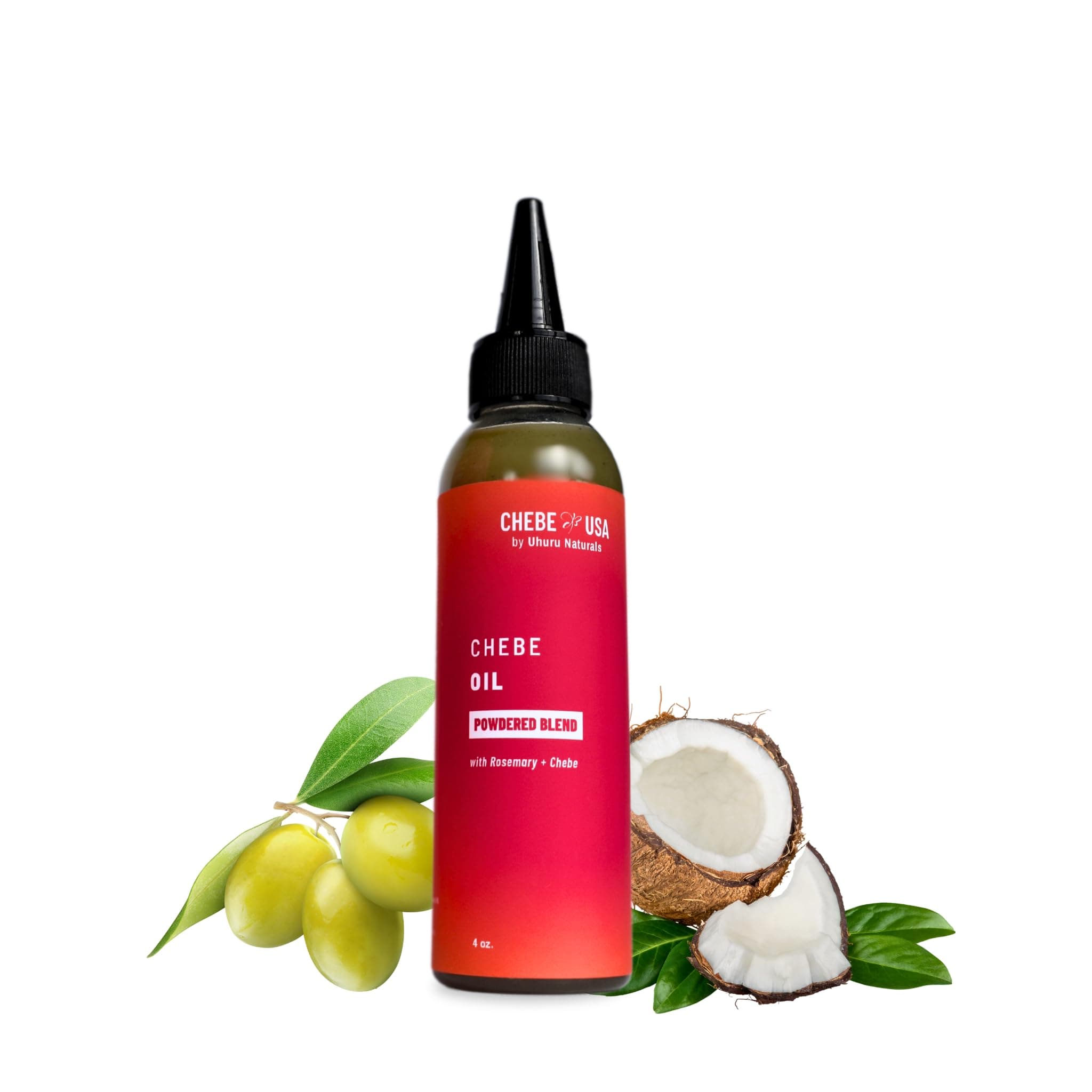 Original Chebe Oil Powdered Blend (4 oz) With Rosemary and Olive | Prevents Breakage, Retains Moisture, Nourishes Multi-Use Supports Length Retention Oil Natural Hair | ChebeUSA byUhuru Naturals