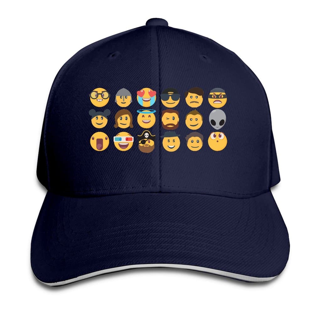 NJ Apparel Emoji Faces Flexfit Cap With Sandwich Peak Navy