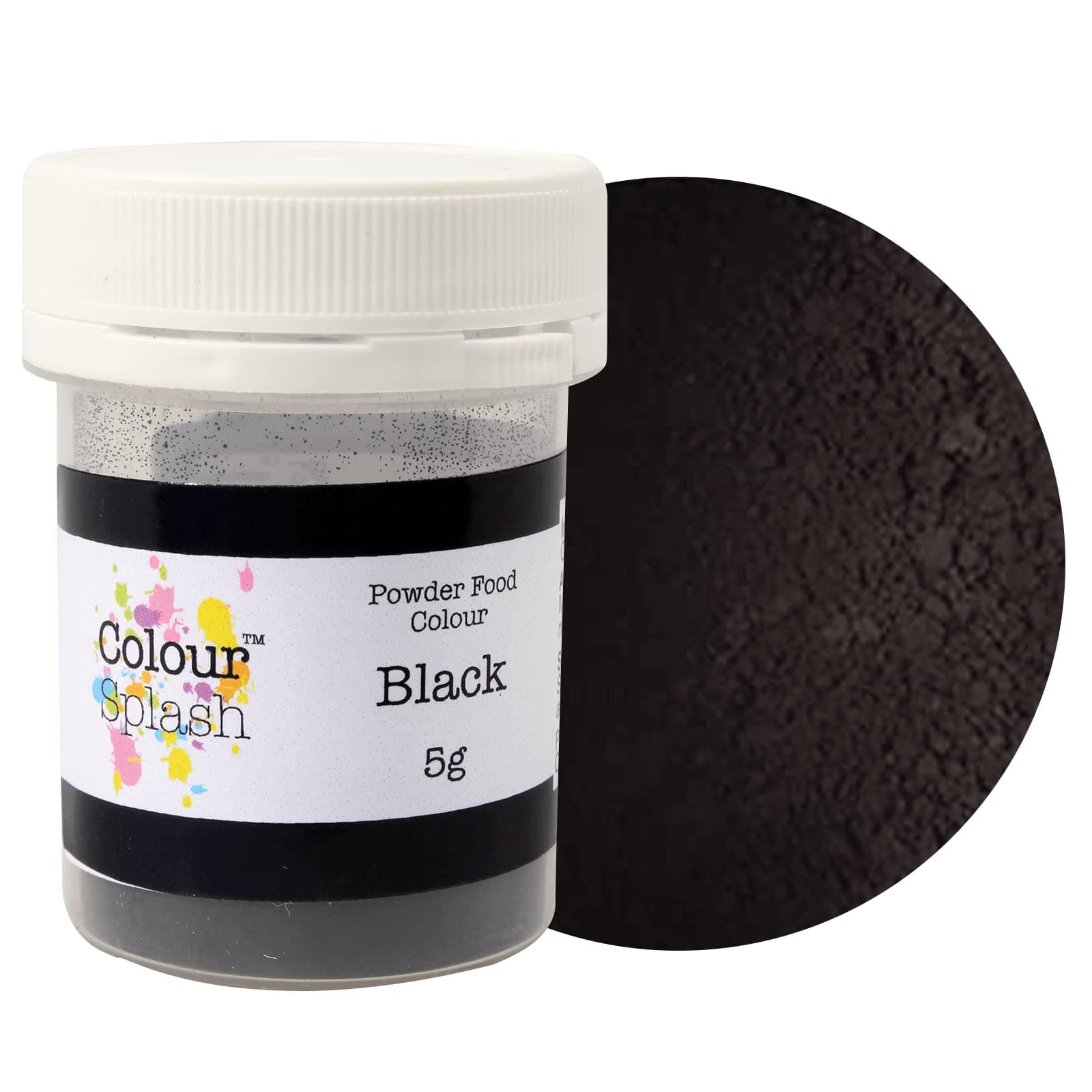 COLOUR SPLASH Food Colouring Dust, Powder Color, Natural & Edible, Matt Finish, Use on Cake Surfaces, Decorations Or Mix In Icing to Create Colourful Cakes & Bakes - Black 5g