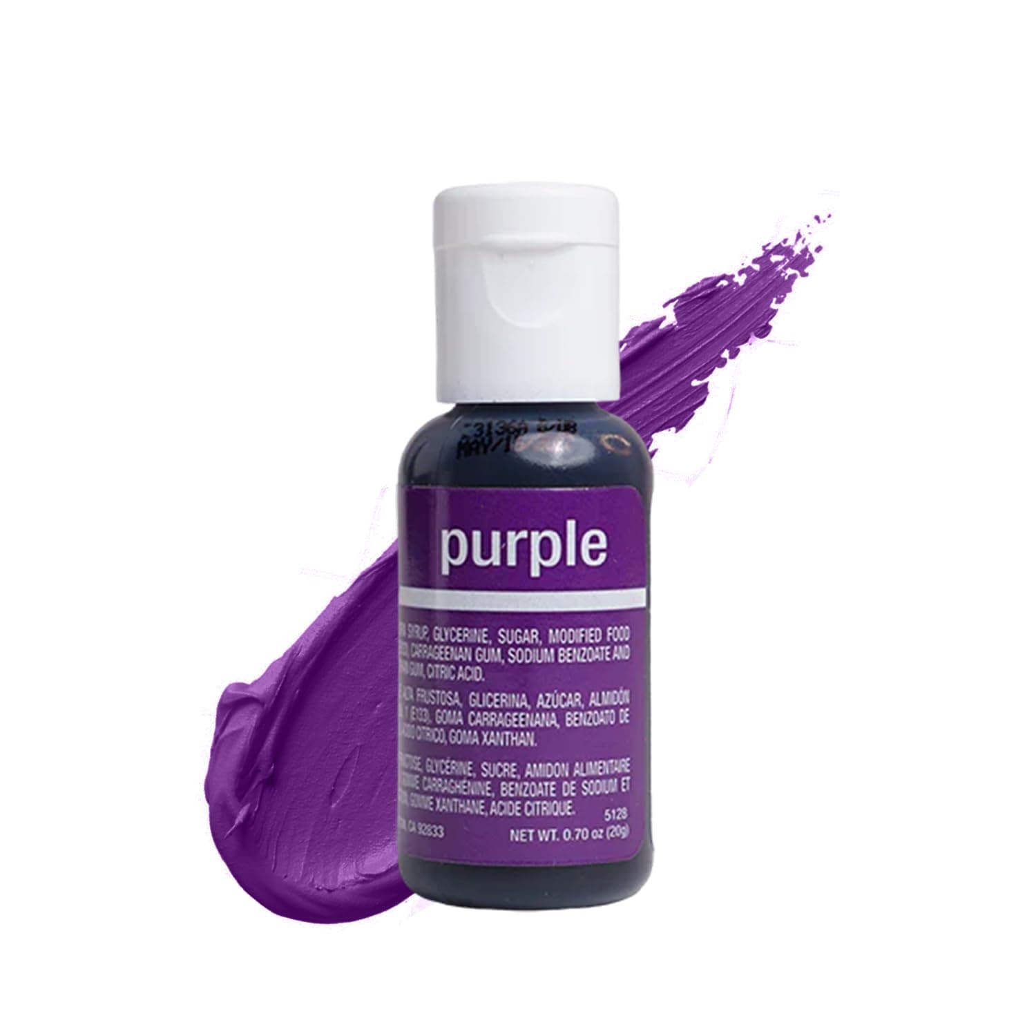 Purple Liqua-Gel® Food Coloring | Vibrant Color | Professional-Grade Dye for Icing, Frosting, Fondant | Baking & Decorating | Fade-Resistant | Easy-to-Use | Made in USA | 0.70 oz