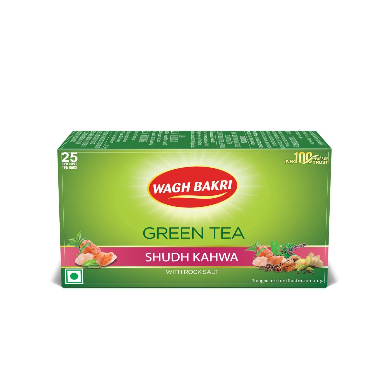 Green Tea Shudh Kahwa Tea Bag, 25 Tea Bag*2.5g, 62.5g