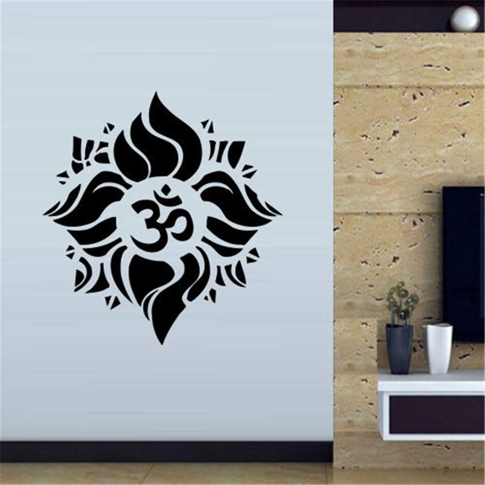 funming Wall Stickers Design Art Words Sayings Removable Lettering Hands Buddhism India Indian Circle Buddha Om Yoga Success Lord