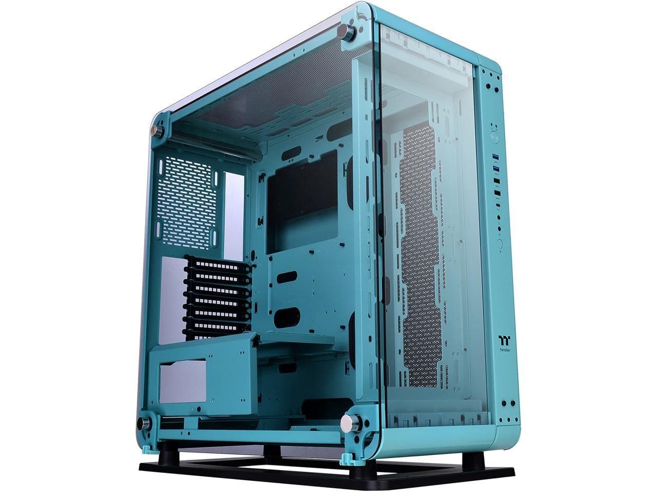 ThermaltakeThe Core P6 TG Turquoise Edition transformable ATX Mid Tower Fully Modular Computer Case with Tt LCS Certification CA-1V2-00MBWN-00