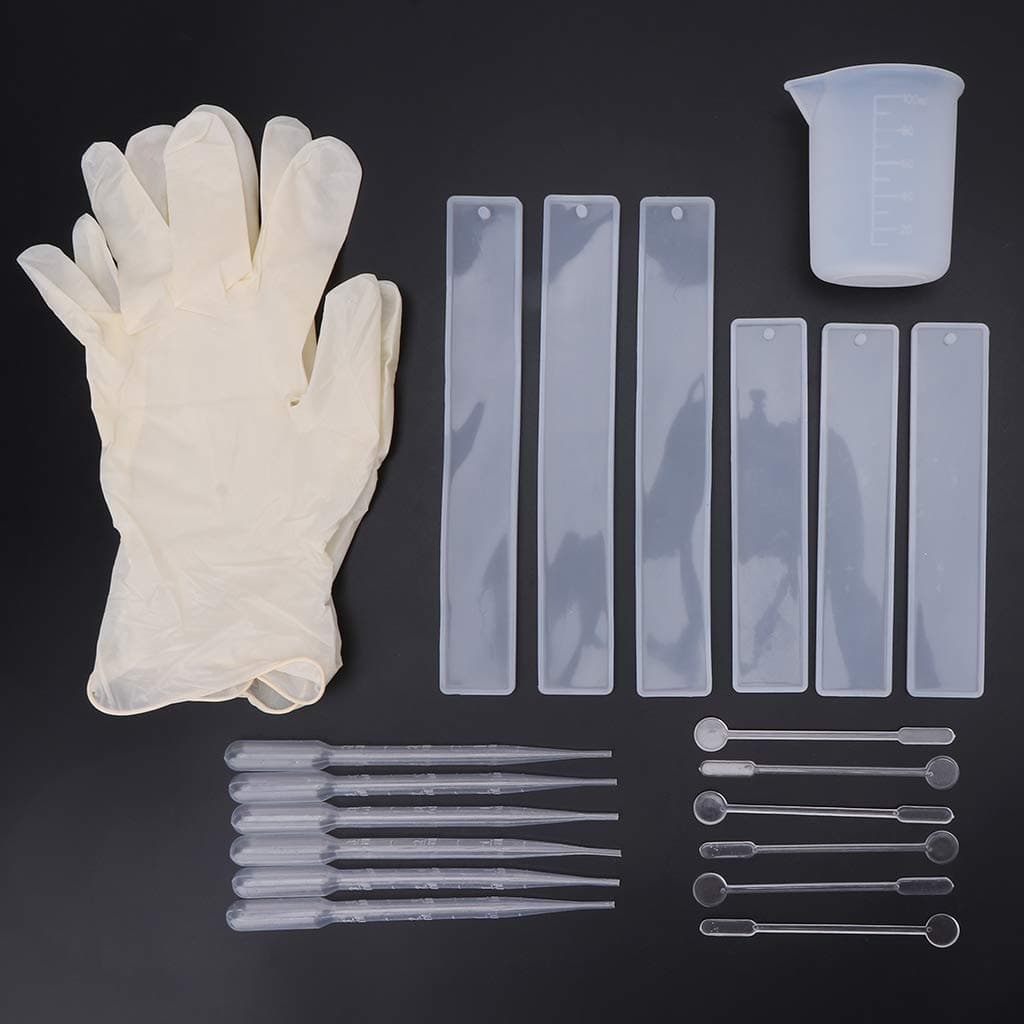 VVXXMO 1 Set Rectangular Silicone Bookmark Resin Mold DIY Silicone Mould for Jewelry Making Craft Material Tool Set