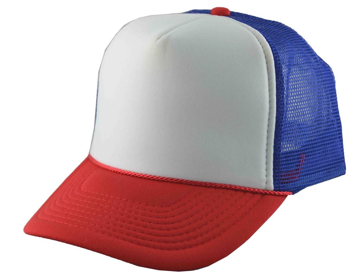 NIS Men's Mesh Trucker Adjustable Cap 3 Tone Royal Blue Red White