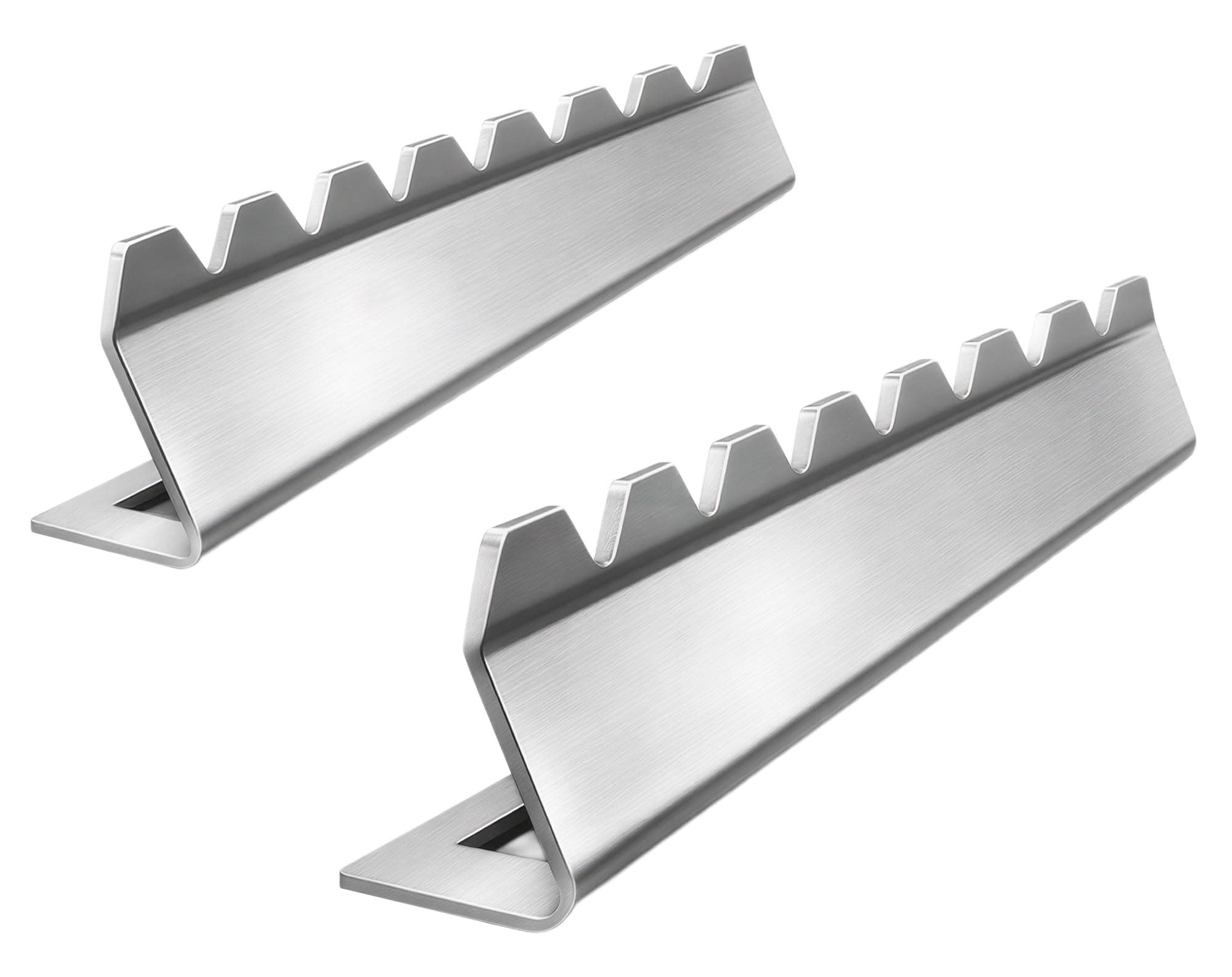 WIPHANY Barbecue Skewer Kabob Rack For Shish Kebab Skewers-Stainless Steel Compatible with Wood Round Steel Flat or Bamboo Skewers Universal Holder for Grill BBQ Grilling Accessories 2 Pack