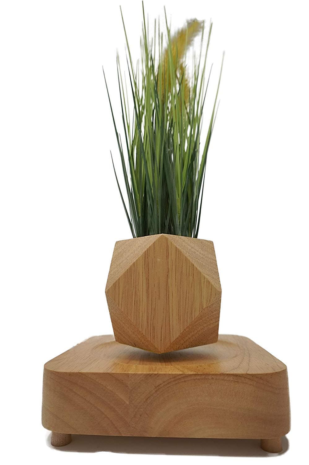 Levitating Magnetic Floating Air Bonsai Pot (Dodecahedron) with Artificial Onion Grass