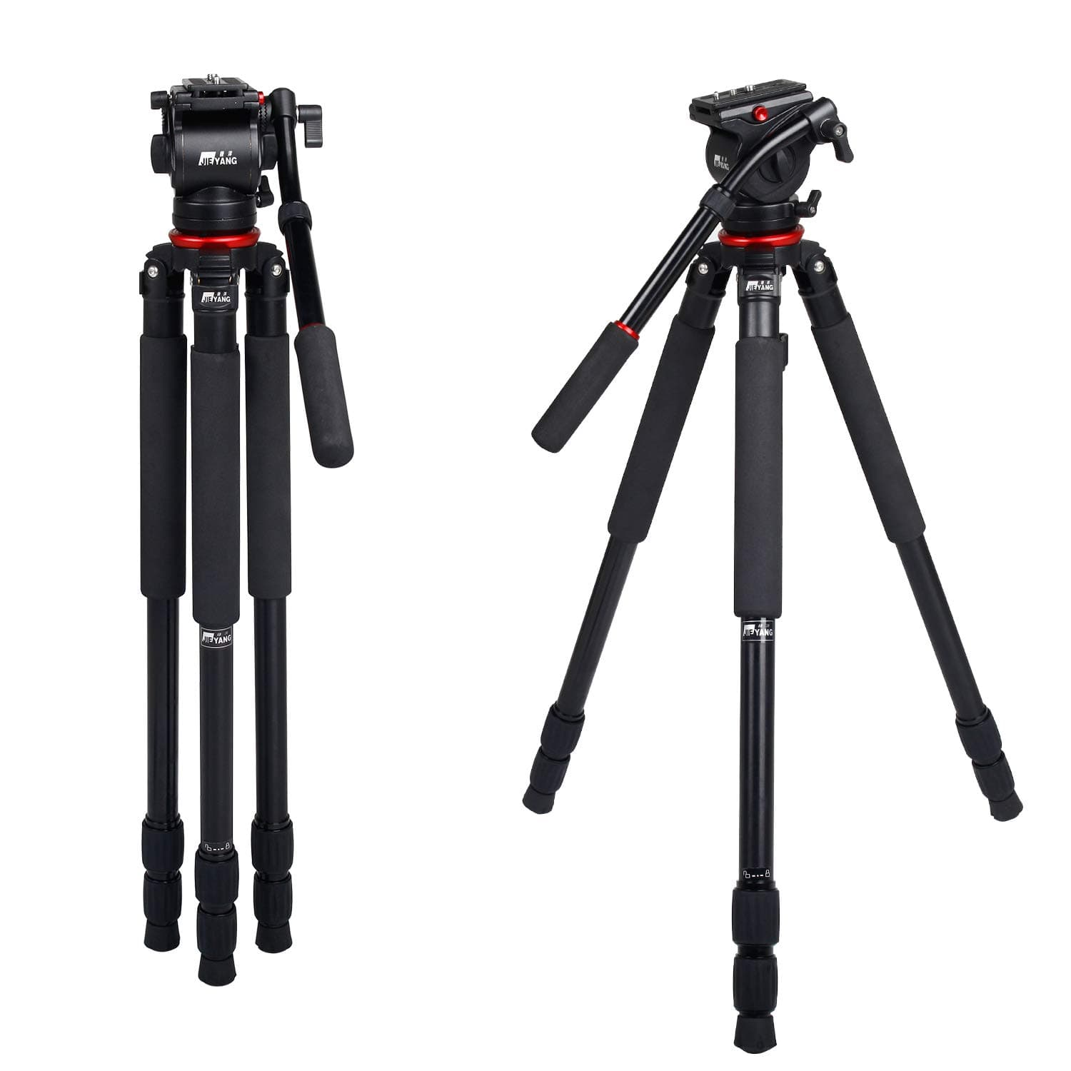 Camera Tripod, ASHANKS Adjustable Complete Tripod Hydraulic Video Tripods 65mm Ball Head Birding Stand for DSLR Camcorders Canon Nikon Sony Cameras