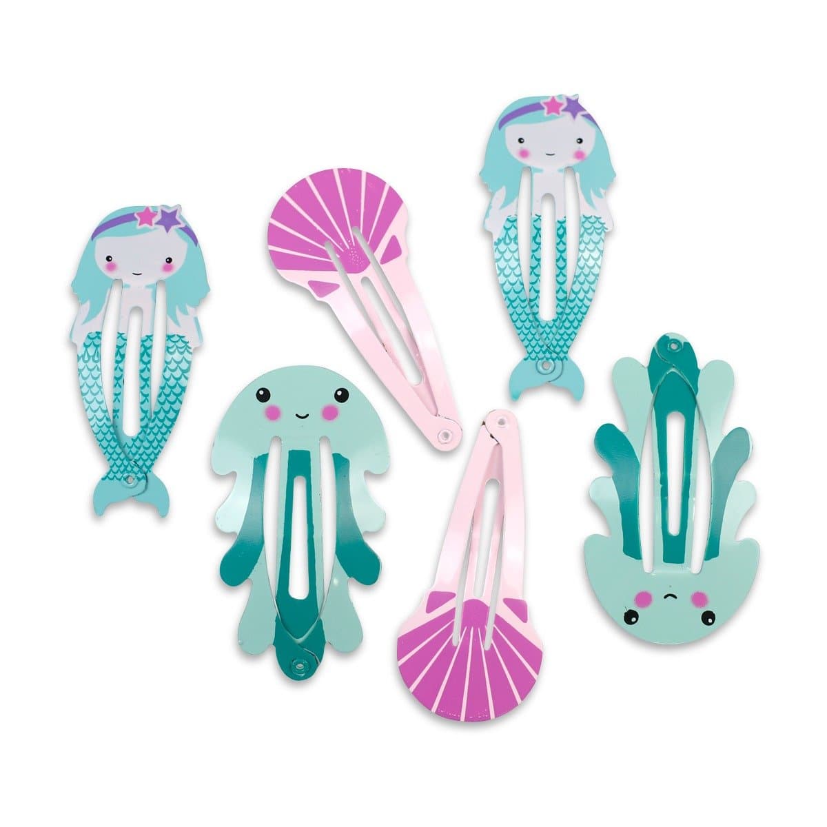 Little Monkey Fashion Girls Hair Clips Set | Kids Metal Snap Hairpin | Cute Design Barrettes Hair Clip- Under The Sea