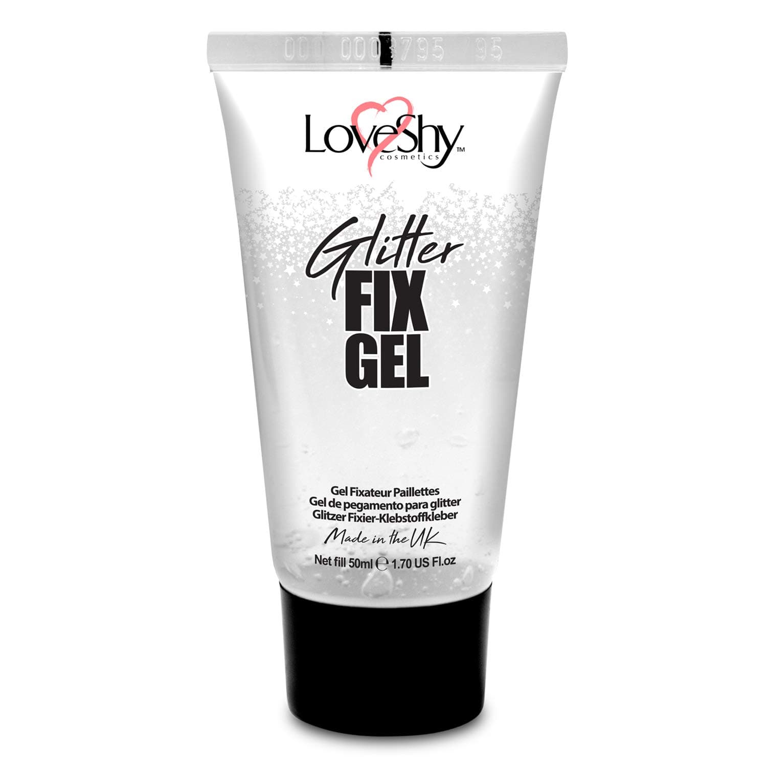 Glitter Fix Gel by LoveShy Cosmetics - (50ml) Vegan Face and Body Adhesive Primer glue for glitter, eye shadow, pigment, eye dust application