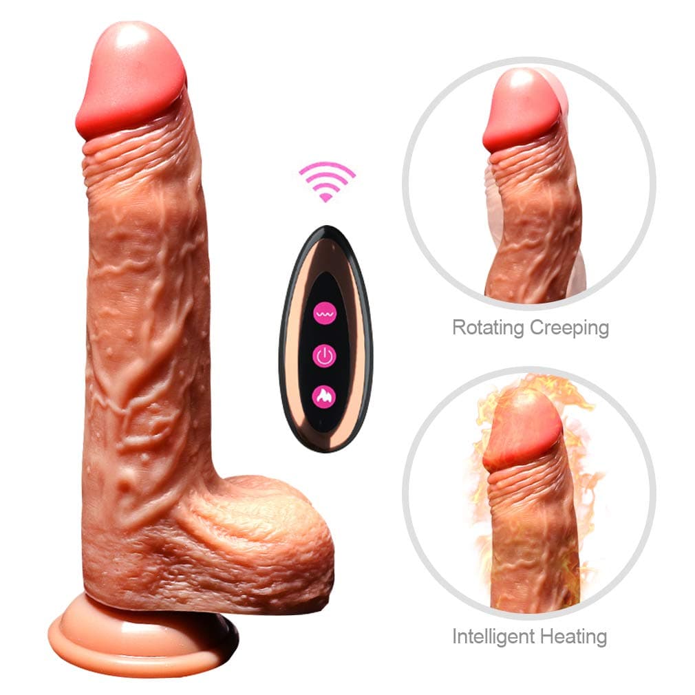 Soft Dí'ld? Flesh Women's Hands-Free Cups Swing Rocking Vibration Beginner's Lifelike Suction Cup 10 Vibranting Heating Modes and Suction Cup Christmas Gift