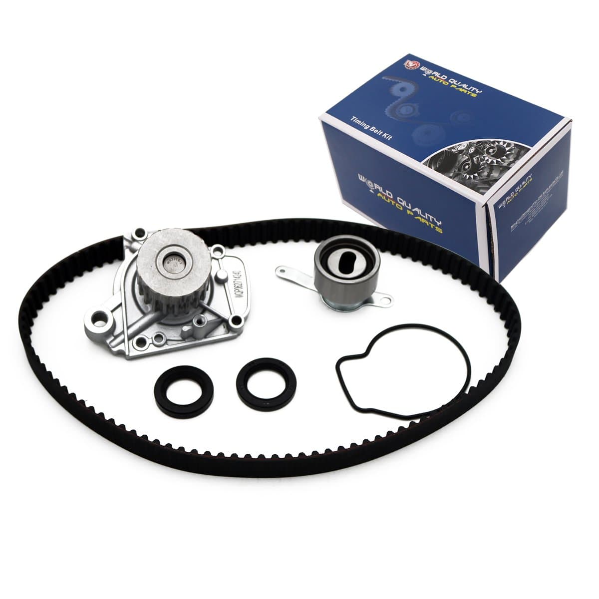 WQ Timing Belt Kit W/Water Pump TCKWP224 WP224K1B TB224LK2 Fits Honda Civic Del Sol SL 1.6L 1590CC L4 SOHC D16Y5 D16Y7 D16Y8 D16B5