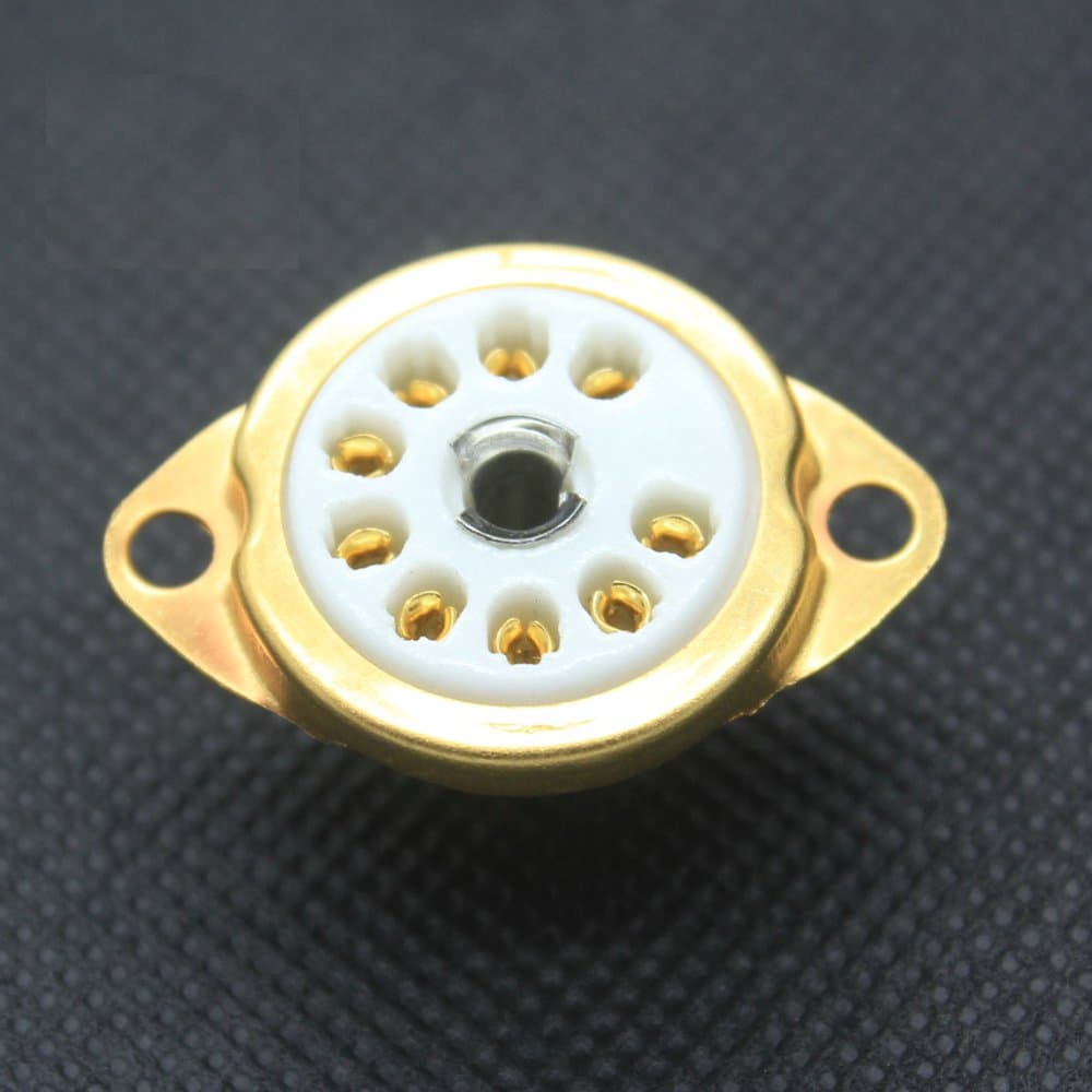 2pcs 9pin Ceramic Vacuum Tube Socket Top Mount Valve for 12ax7 12au7 Ecc82