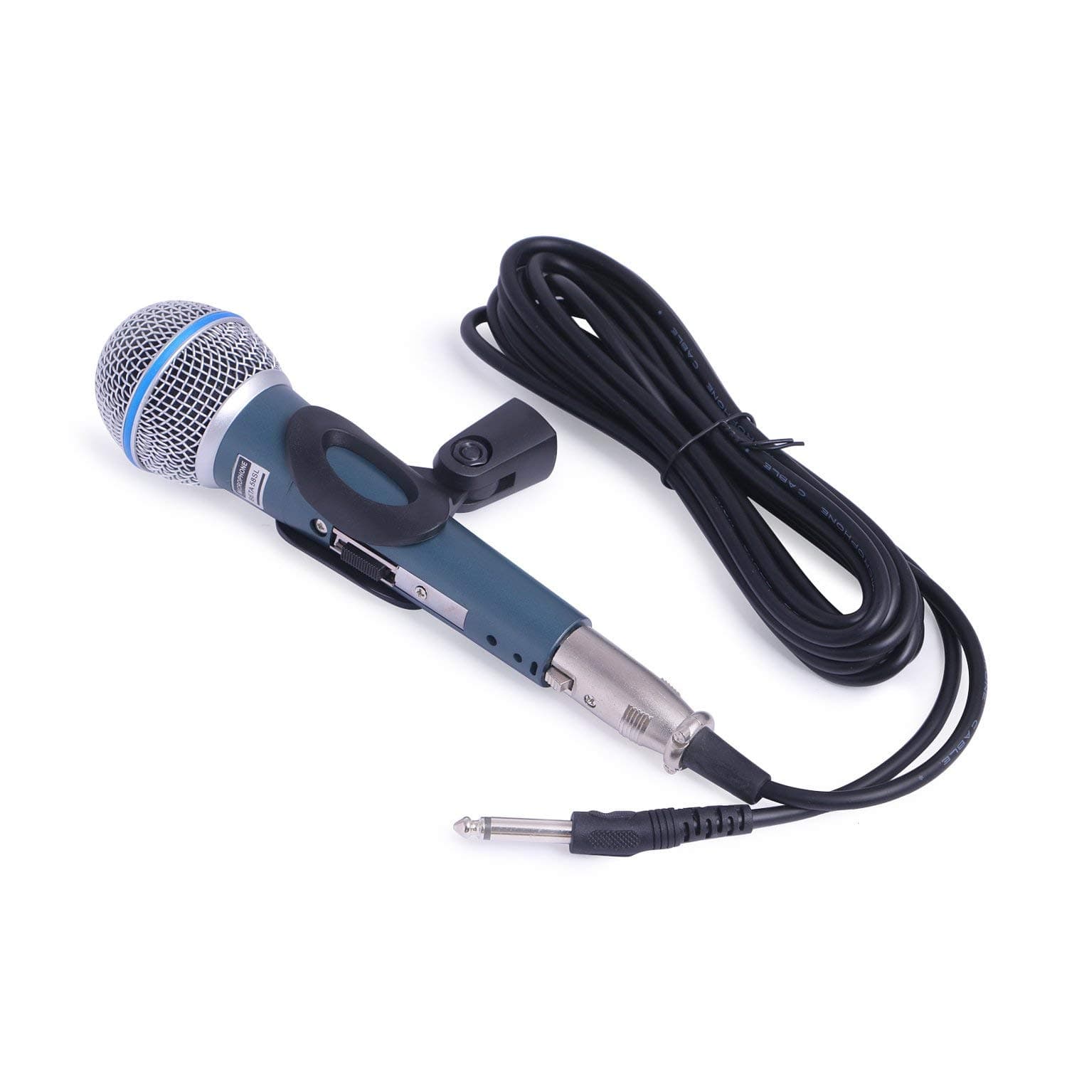 KARTsHITech Beta 58SL Singing Mic Studio Voice Recording Karaoke Dynamic Vocal Microphone (Grey)