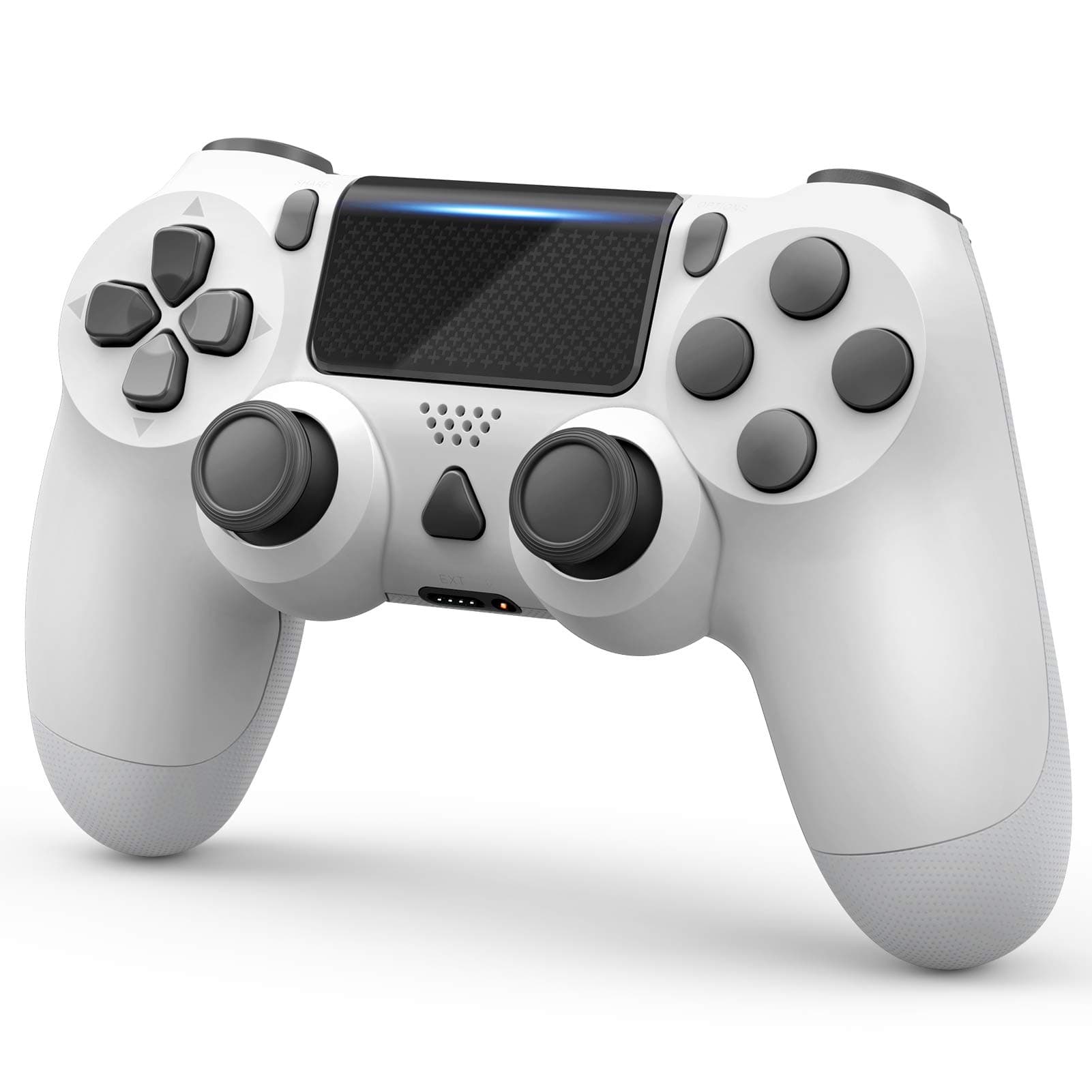 Nolansend Wireless Controller Compatible with P-S4, Remote Game Controller with Dual Vibration Gamepad Joystick Controller Compatible with P-S4 4(White)