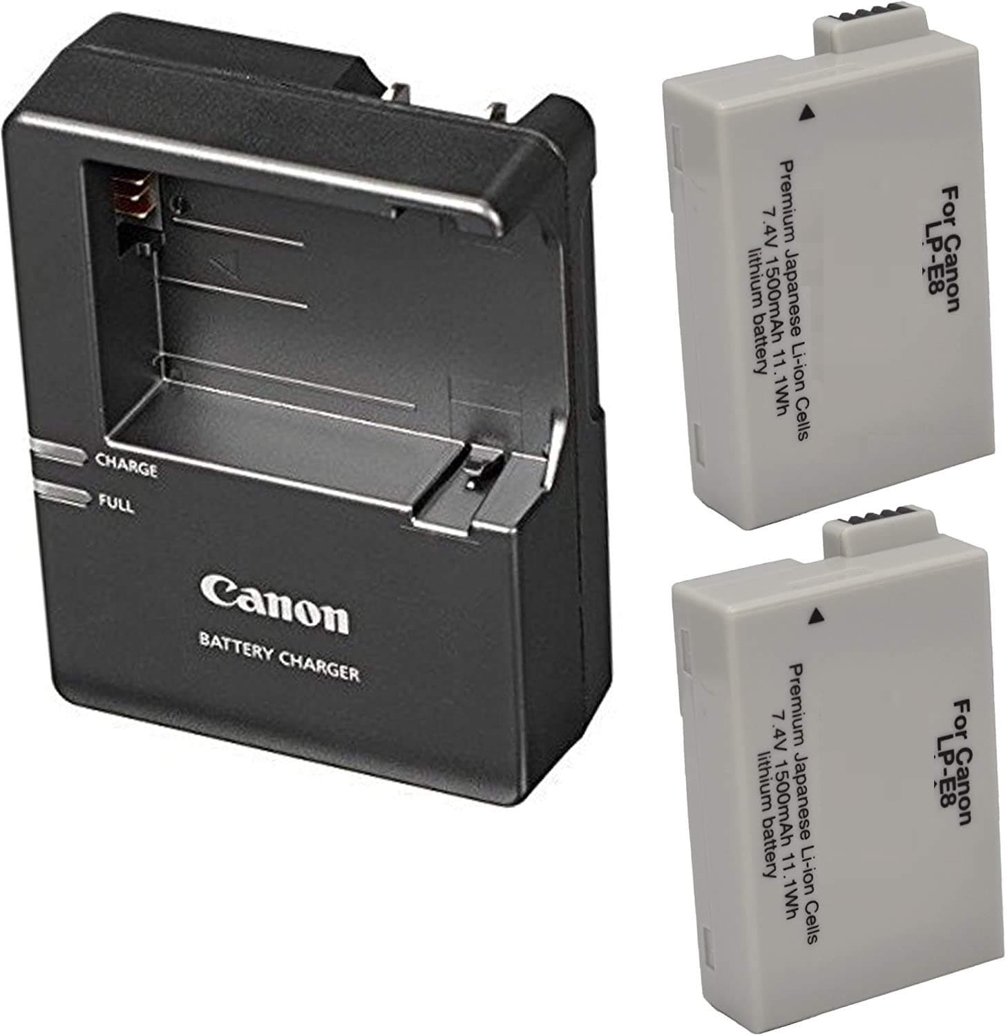 Canon LC-E8 Charger for Canon LP-E8 Li-ion Battery compatible with Canon EOS Rebel T2i, T3i, T4i, T5i, EOS 550D, EOS 600D, EOS 650D, EOS 700D DSLR Digital Camera + 2 Bonus Battery!