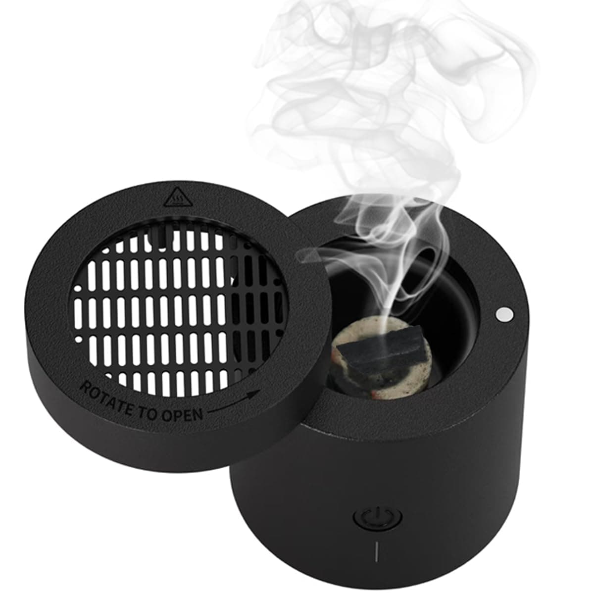 Rotating flip Electric Incense Burner bakhoor Portable USB Charging Smart Electronic Aromatherapy Machine (Special Coal briquettes Charcoal Fragrance)