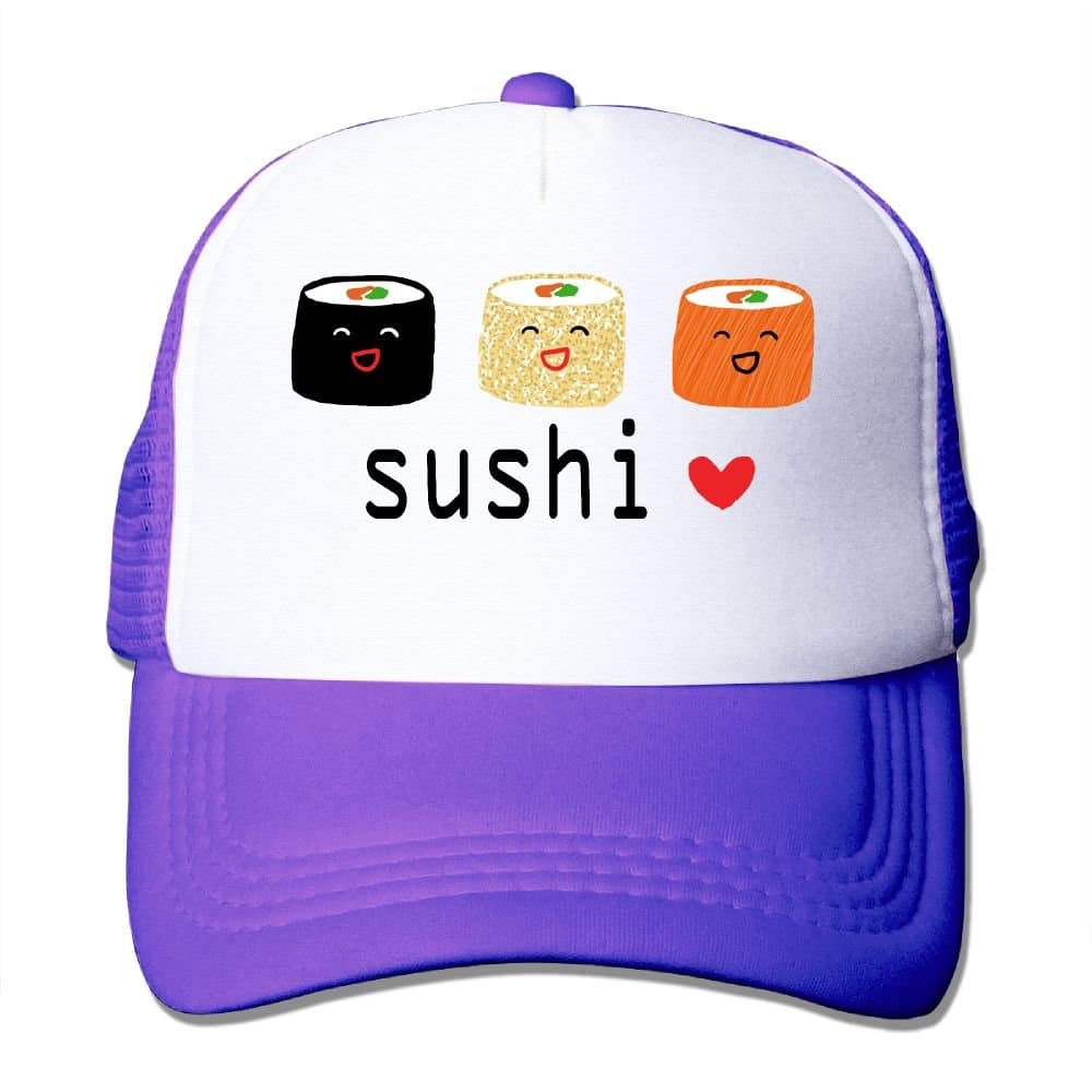 I LOVE Sushi Unisex Grid Baseball Caps Baseball Cap Adjustable Novelty Purple