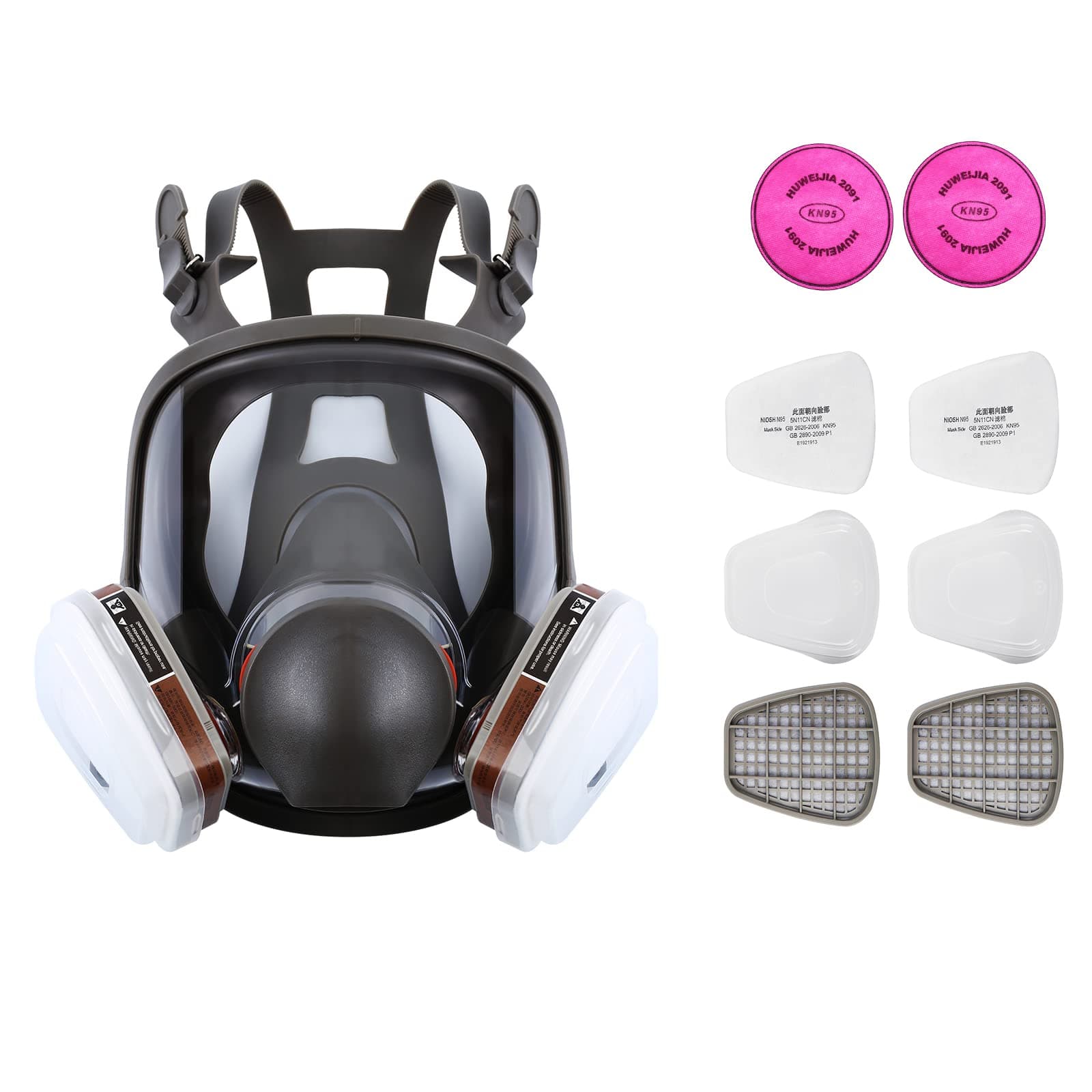Yunge Full Face Respirator Gas Mask For 6800 Painting Spraying(17 in 1)Facepiece Respirator- Industrial Grade Quality