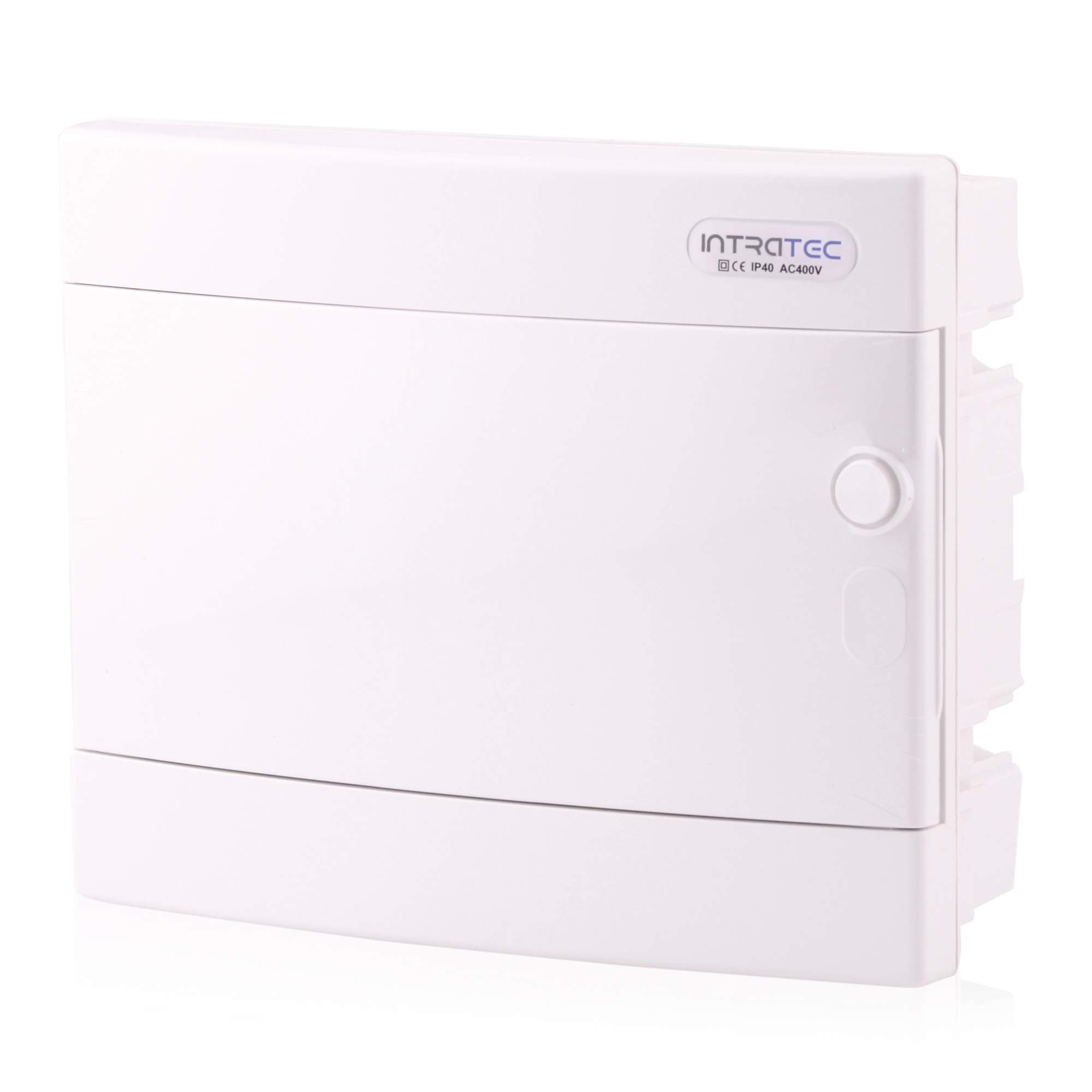 Fuse Box Flush-Mounted IP40 Distributor housing 1-Row up to 12 modules White Door for Dry Room Installation in The House