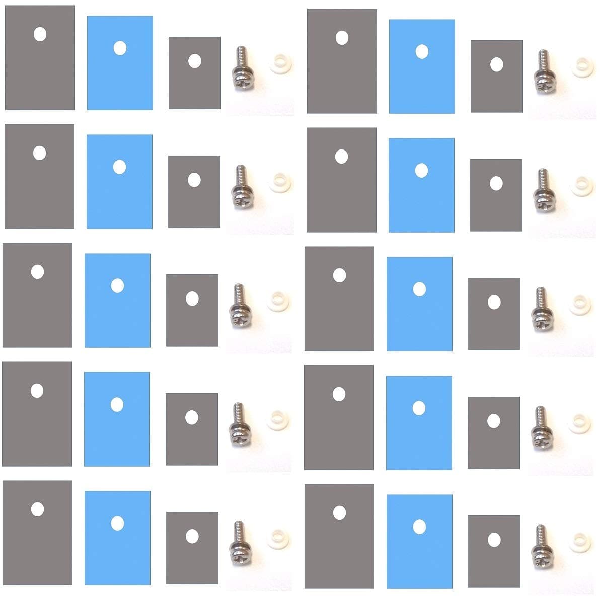 Easycargo TO-220 TO-247 TO-3P Heatsink Insulator Mounting Kit (10 Packs, Screw+Washer+Bushing+Insulator), PCB Mount, Aluminium, MOSFET Transistor irf520 LM317 7805