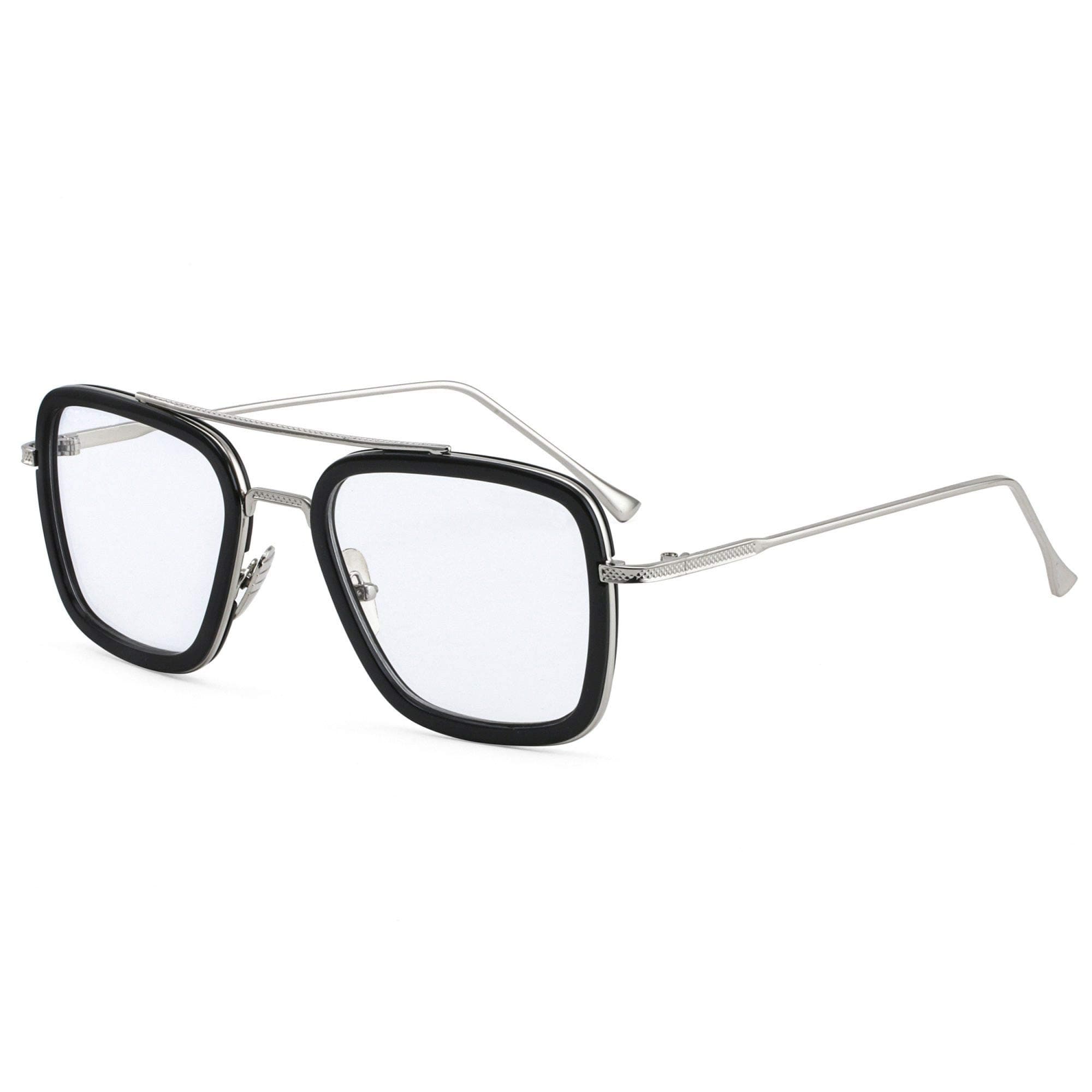 UV Protected Sunglasses | Anti glare & Blue cut Glasses | Tony Stark Iron man Style | Square Metal Frame for Men & Women (pack of 1)