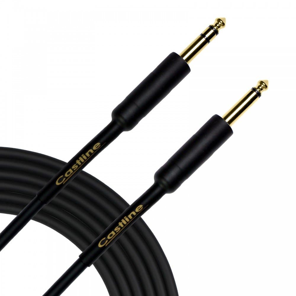 2 Ft Castline Gold 1/4" TRS to 1/4" TS Mogami 2549 Stereo to Mono Summing Cable with Resistors