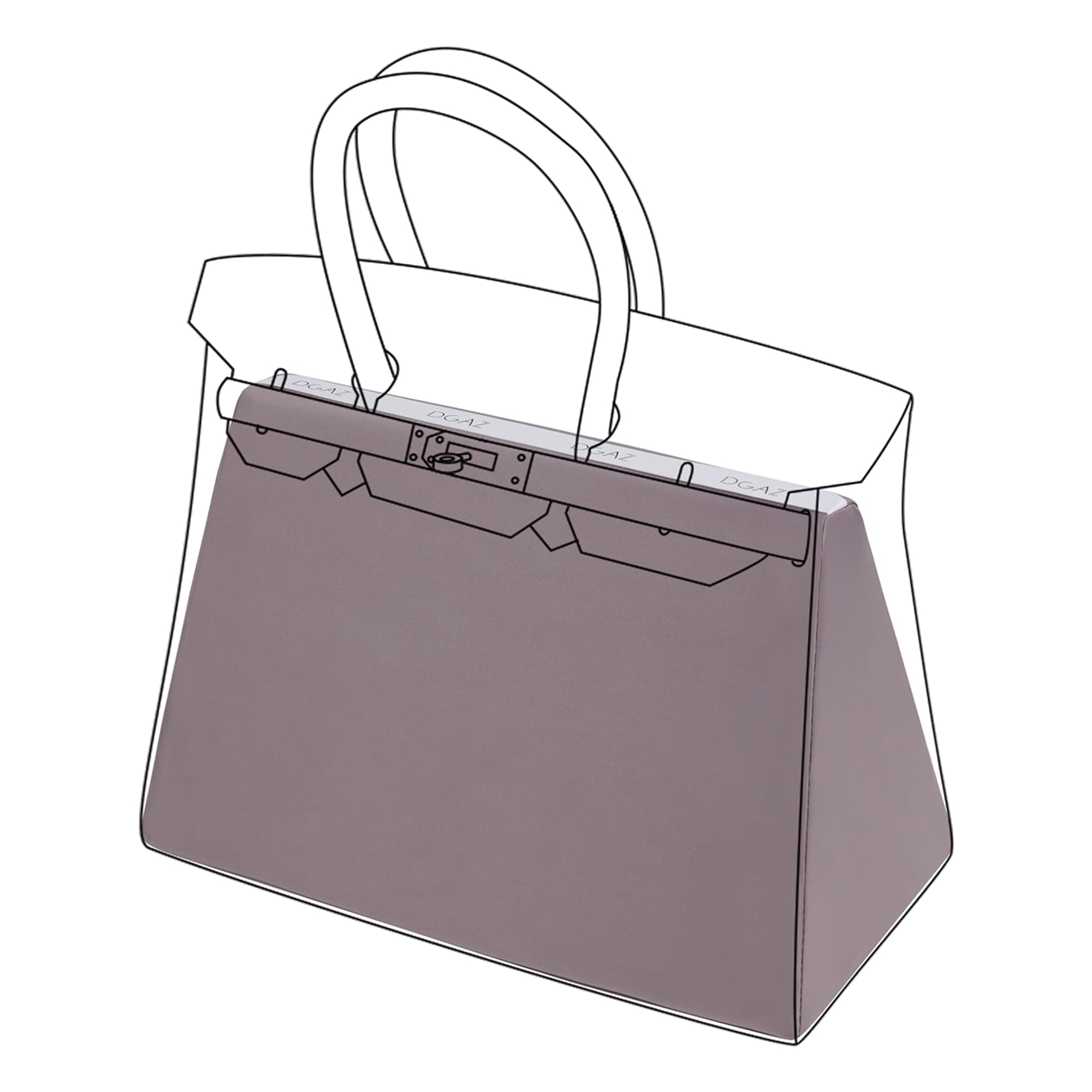 DGAZ Purse Pillow Shaper Insert,Luxury Handbag Tote Shapers, Memory Foam- Fits Birkin 25/30/35/40 Bag (Konjac Purple, BK25 Retourne)