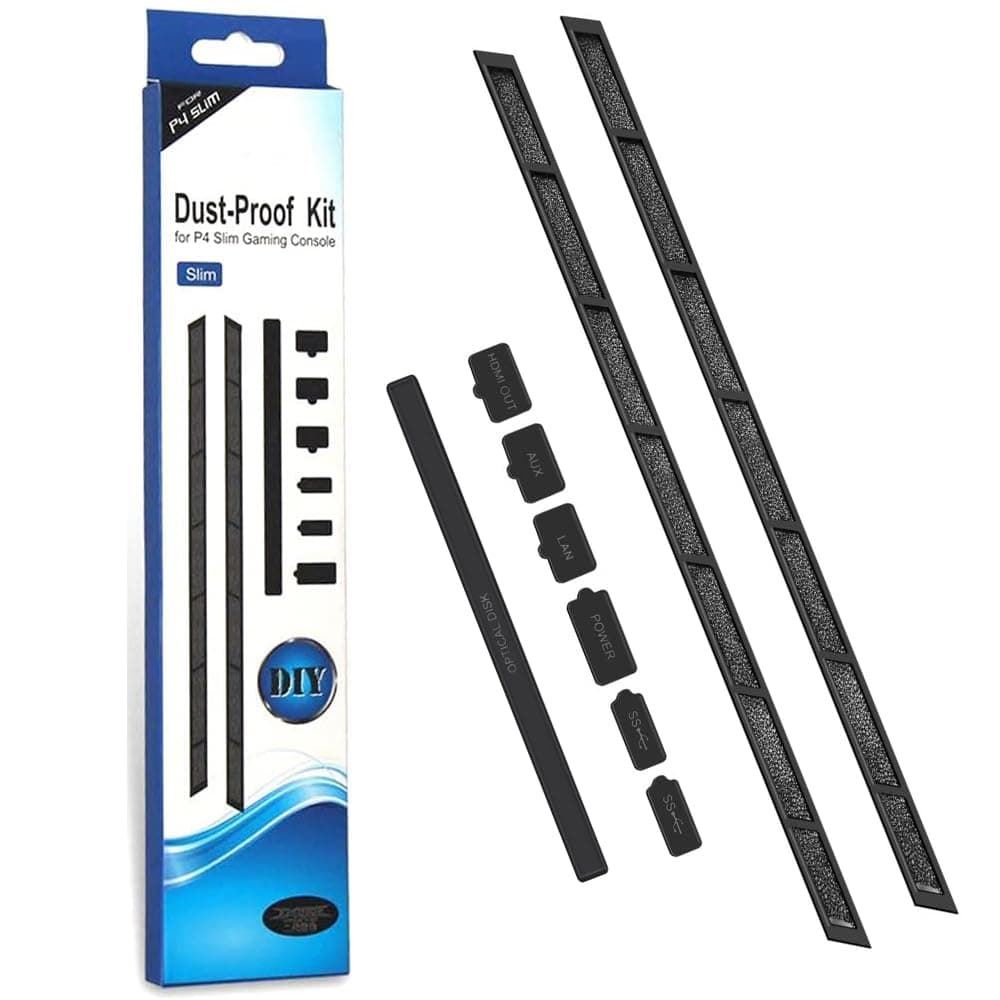 Dust Proof Kit for PS4 Slim Cover Case Mesh Filter Jack Stopper Pack Kits for PlayStation 4 Slim Console