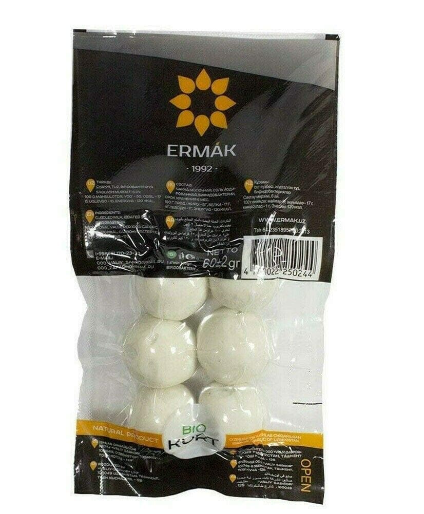 «Ermak» Uzbek. Bio Kurt Kashk qurut kishk qurt курт qurut kurut 10 PACK Х 60g Uzbekistan