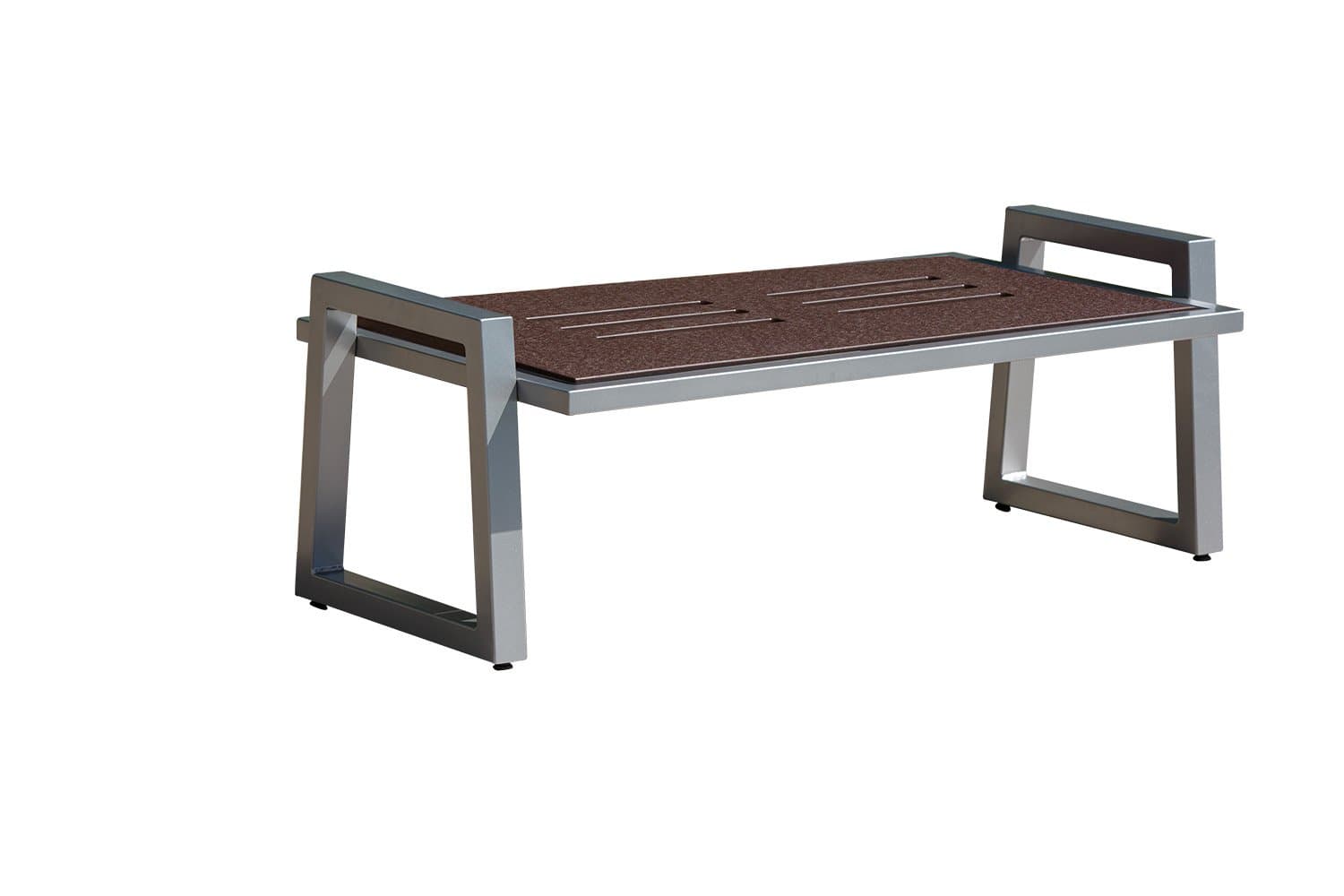 Elan Furniture Vero Outdoor Coffee Table, Gloss Silver with Venetian Cocoa Top