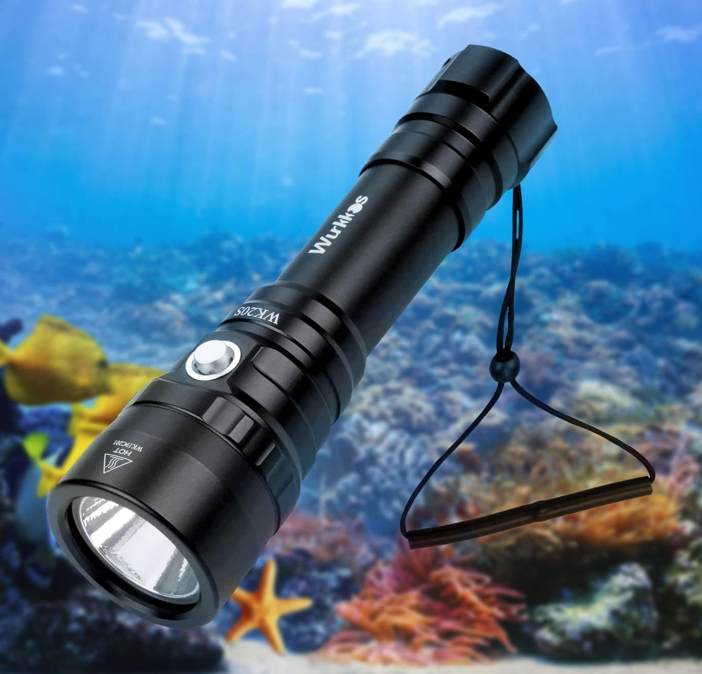 Wurkkos WK20S Scuba Diving Flashlight,2000 Lumen Dive Flashlight 363M Long Range SST40 LED 90CRI 5000K IPX8 Waterproof Underwater Torch Professional Snorkeling Light for Under Water Deep Sea Cave