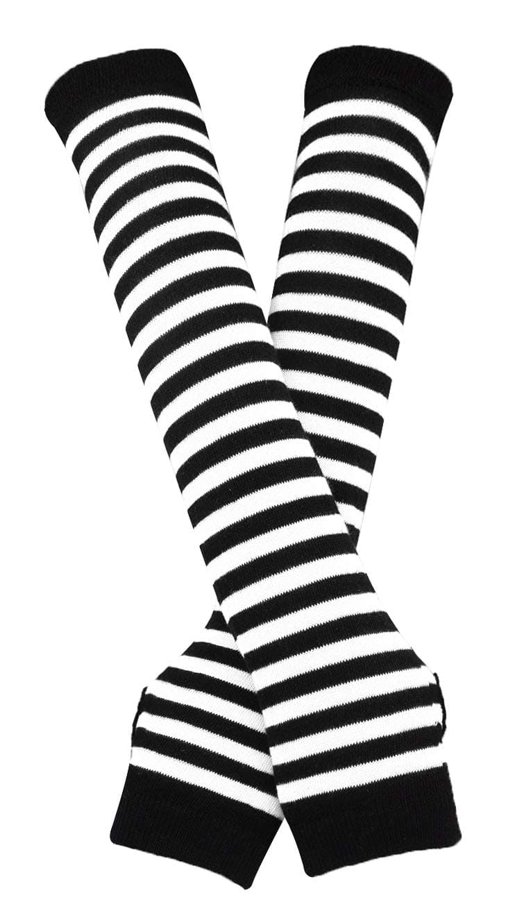 Punk Gothic Rock Long Arm Warmer Fingerless Gloves