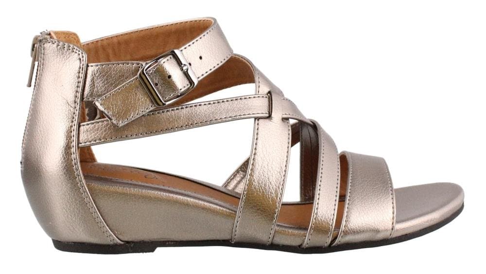 Women's Euro Soft by Sofft, Remmy Low Heel Sandals ANTHRACITE 6.5 M