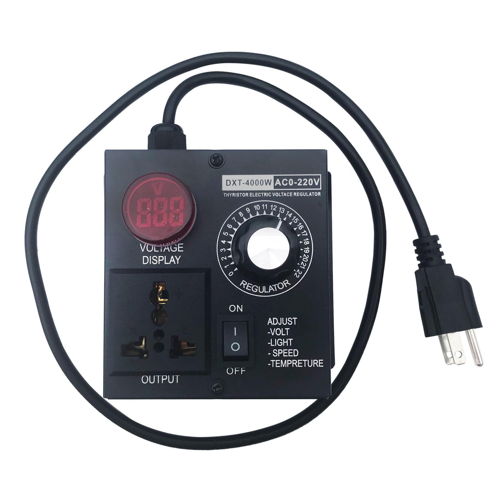 AC Variable Speed Controller, 120V~220V 15A 4000W, Variable Speed Controller & Fan Speed Controller with Rheostat,Variable Voltage Regulator Router for Electric Motors Rheostat