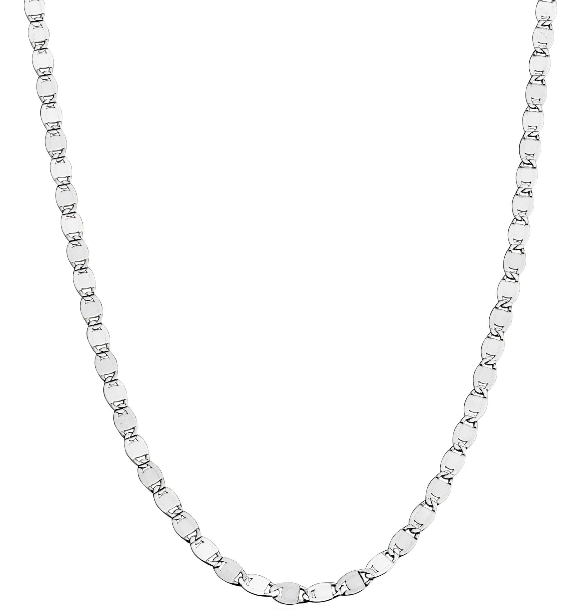 Italian 925 Sterling Silver, 18K Gold Plated Sparkle Mirror Link Chain Necklace for Women, Made in Italy