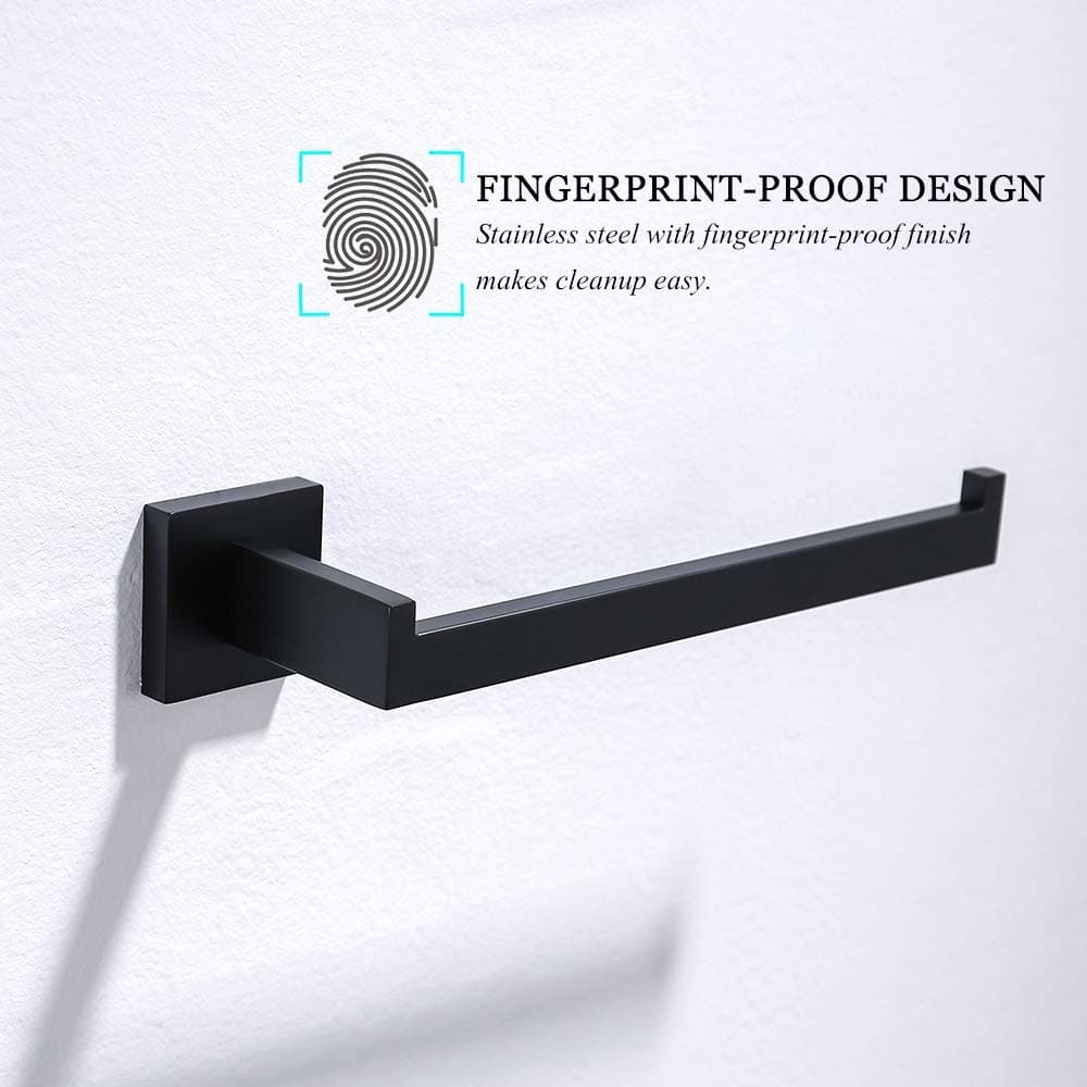 TURS Towel Rails SUS 304 Stainless Steel Towel Bars Bathroom Towel Rack Wall Mounted Towel Holder Bathroom Accessories, Screws Mounting, Matte Black