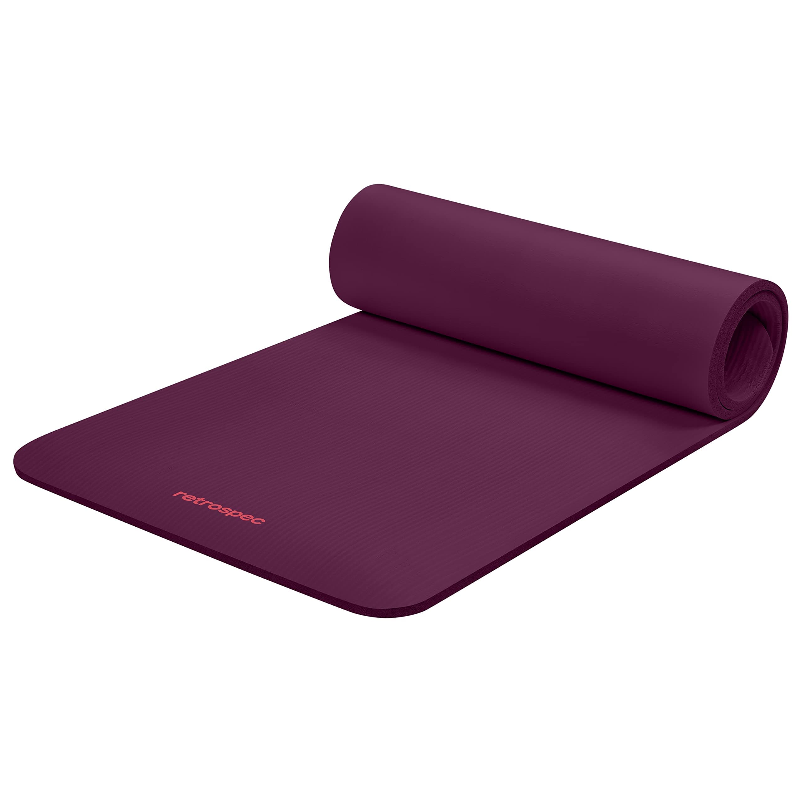Retrospec Solana Yoga Mat Thick 1/2in Non-Slip Workout Mat with Nylon Strap - 72x24in Exercise Mat for Pilates, Stretching & Fitness - BPA Free, Easy Clean