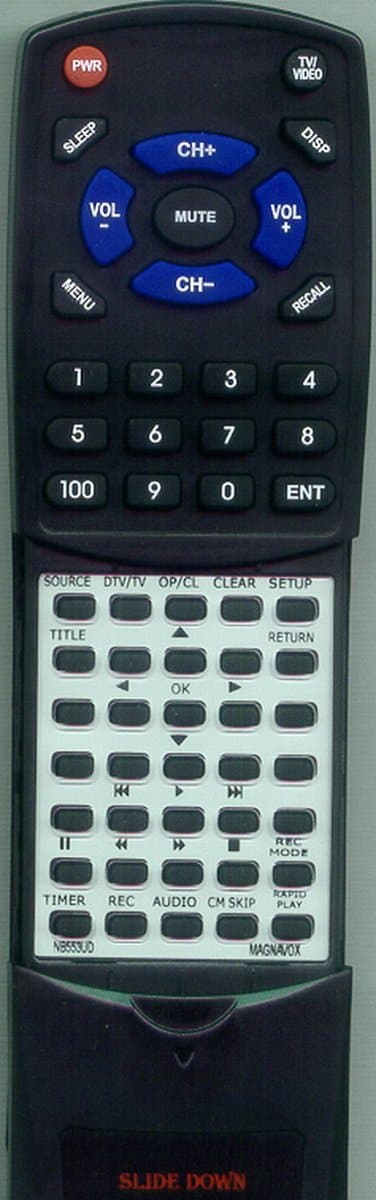 Replacement Remote Control for MAGNAVOX ZC352MW8, NB553UD, ZC350MS8, ZC352MW8B, NB553UD