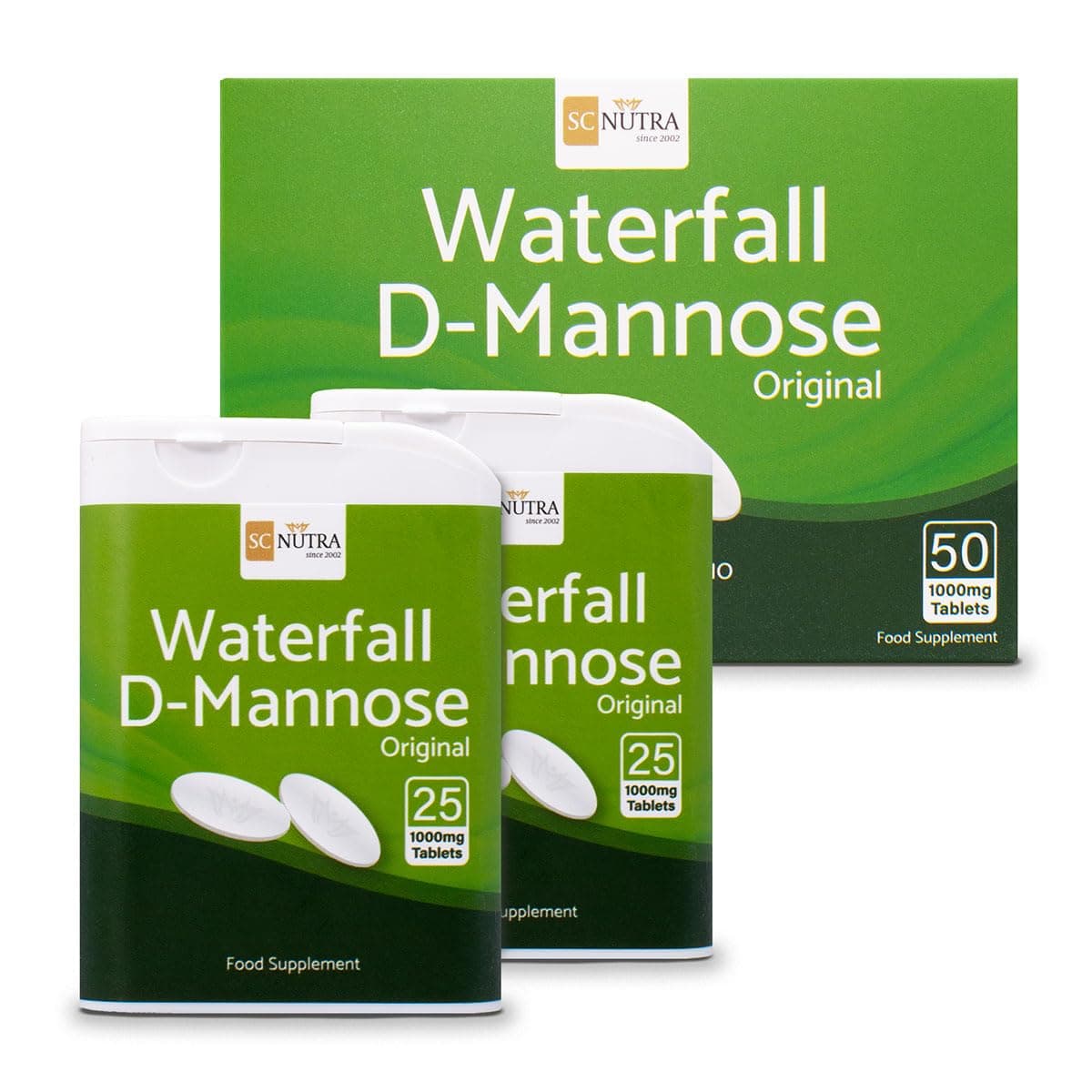 D-Mannose Tablets 1000mg - Waterfall D-Mannose sourced Naturally from Birch - High Purity - Suitable for Vegetarians & Vegans. SC Nutra (Sweet Cures)