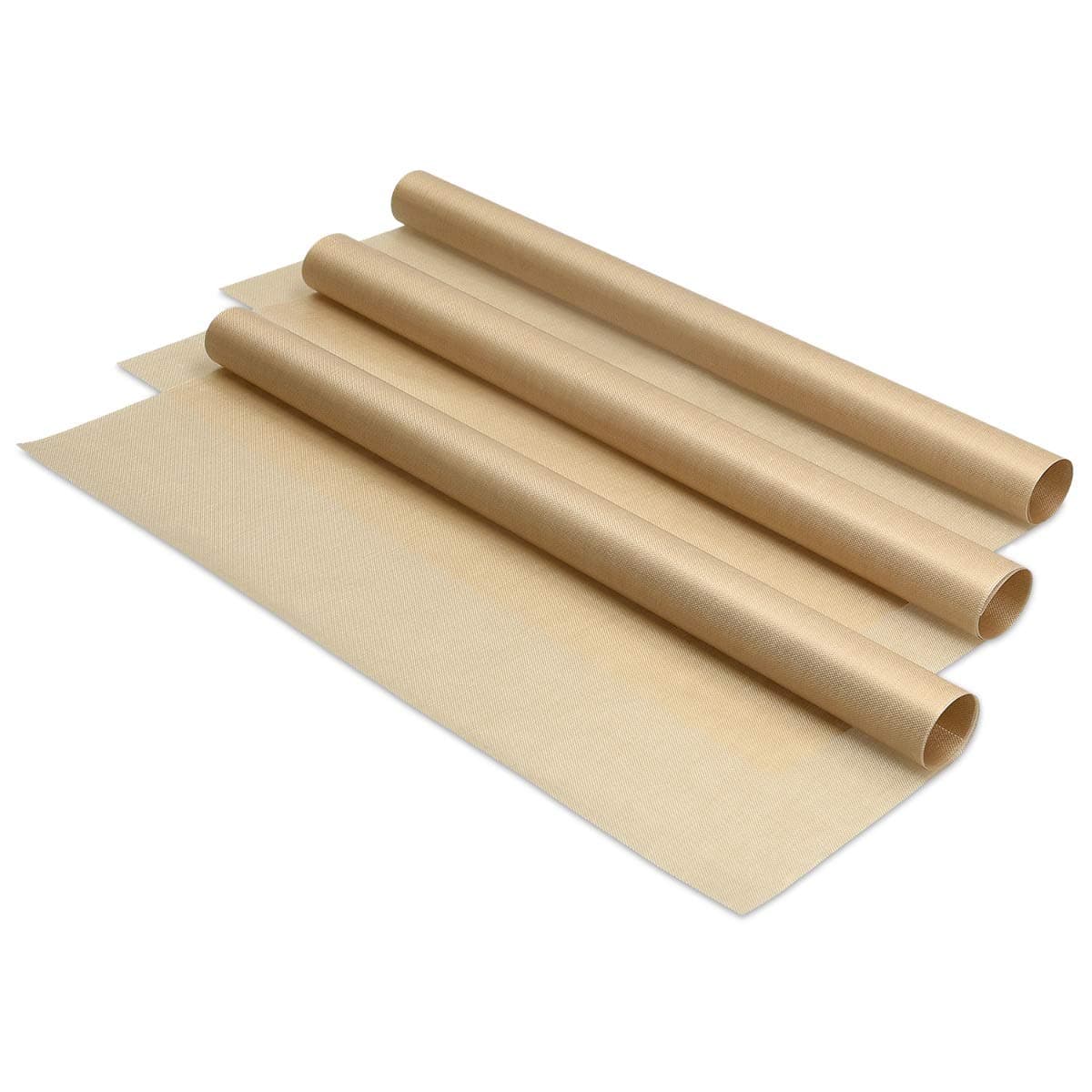 Navaris 3x Reusable Baking Sheets - 13"x16" (33x40cm) Parchment Paper for Baking Oven - Durable Non-Stick PTFE Teflon Sheet Baking Mats - Reversible Baking Tray - Set of 3 Pieces
